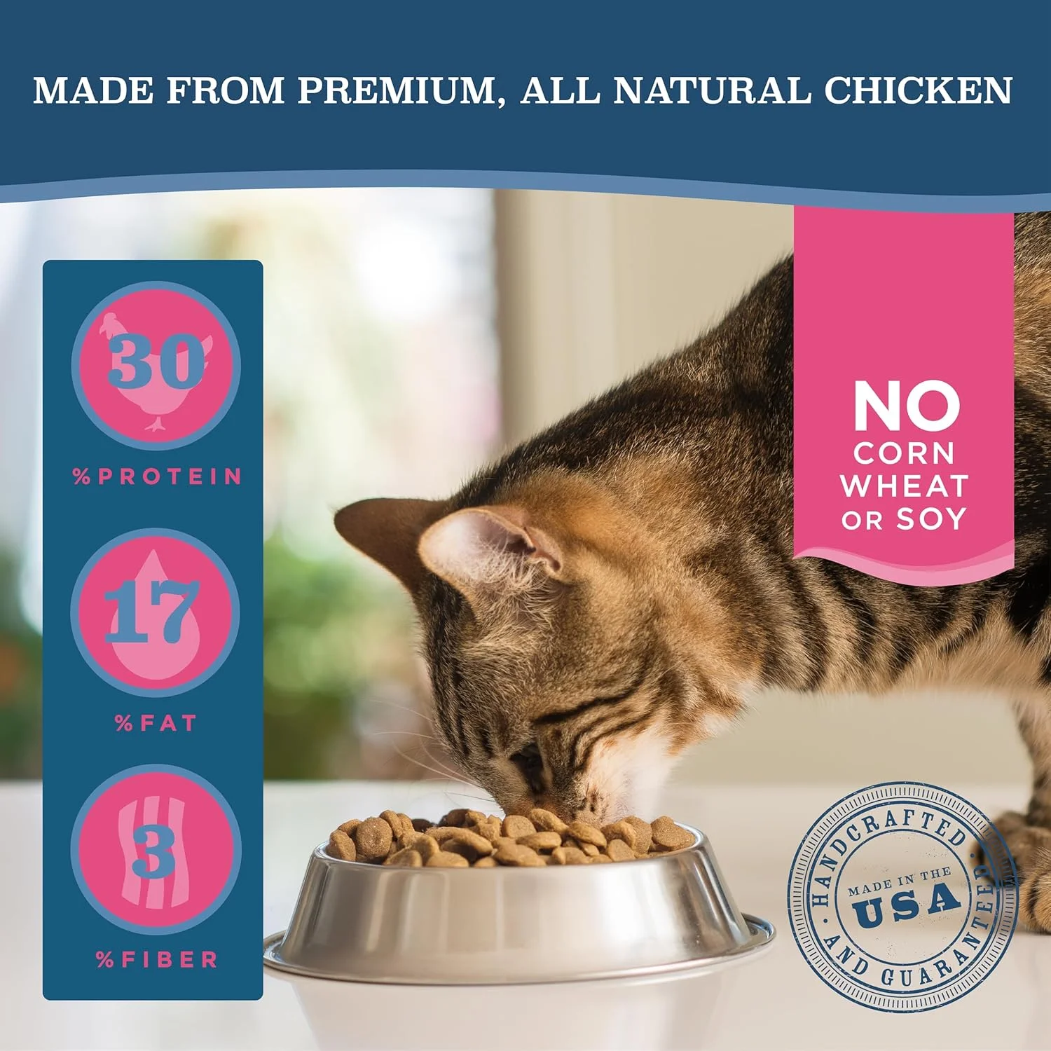 غذای خشک گربه بالغ بلک وود ساخت آمریکا [غذای فوق ممتاز برای گربه های بالغ، داخل خانه و مسن]، دستور پخت با وعده غذایی مرغ و برنج قهوه ای 4 پوندی 22331