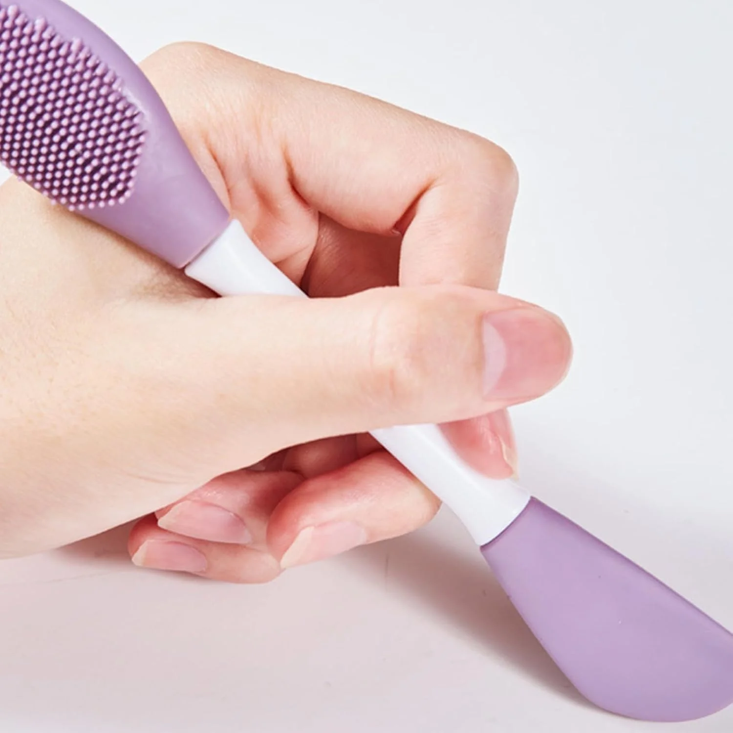 براش سیلیکونی صورت - براش ماساژ پاک کننده صورت سیلیکونی - ابزار اسکراب پاک کننده عمیق، ابزار اپلیکاتور صورت با دسته ارگونومیک برای سالن حرفه ای خانگی