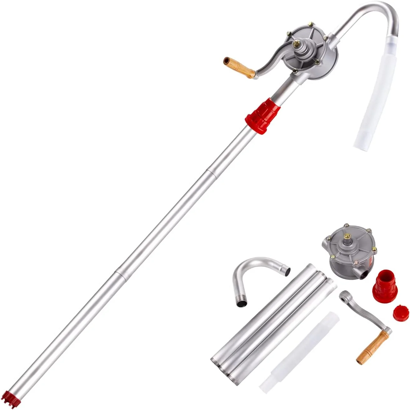 پمپ دستی اهرمی LEMOTO، پمپ بشکه ای آلیاژ آلومینیوم، پمپ روغن دستی 29 لیتر در دقیقه برای انتقال مایعات، بنزین، گازوئیل، نفت سفید، روغن موتور هیدرولیک