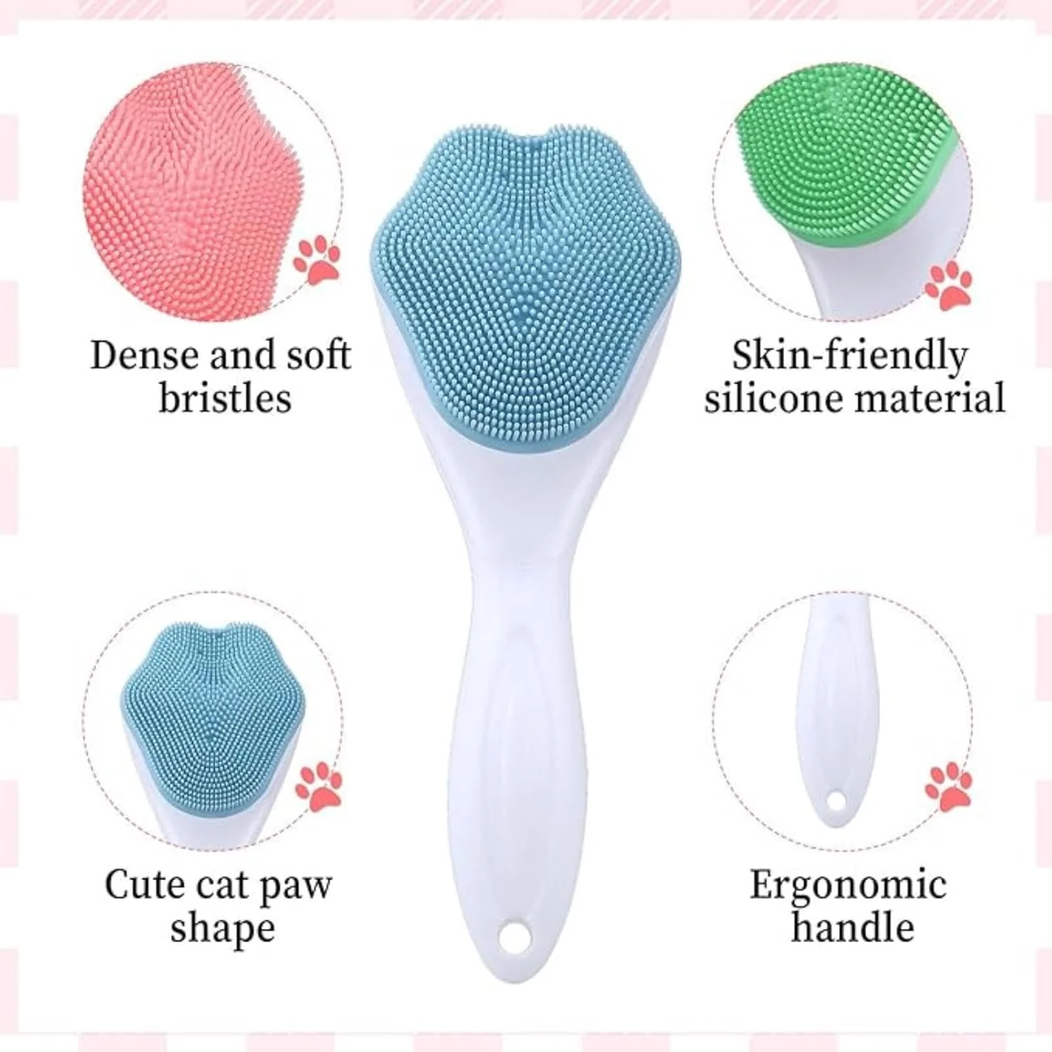 برس اسکرابر سیلیکونی صورت Yelajoy، 3 عددی - برس پاک کننده دستی صورت با موهای نرم، لایه بردار ضد آب و برس جوش سرسیاه برای مراقبت از پوست، پاک کردن بقایای آرایش، مناسب پوست حساس