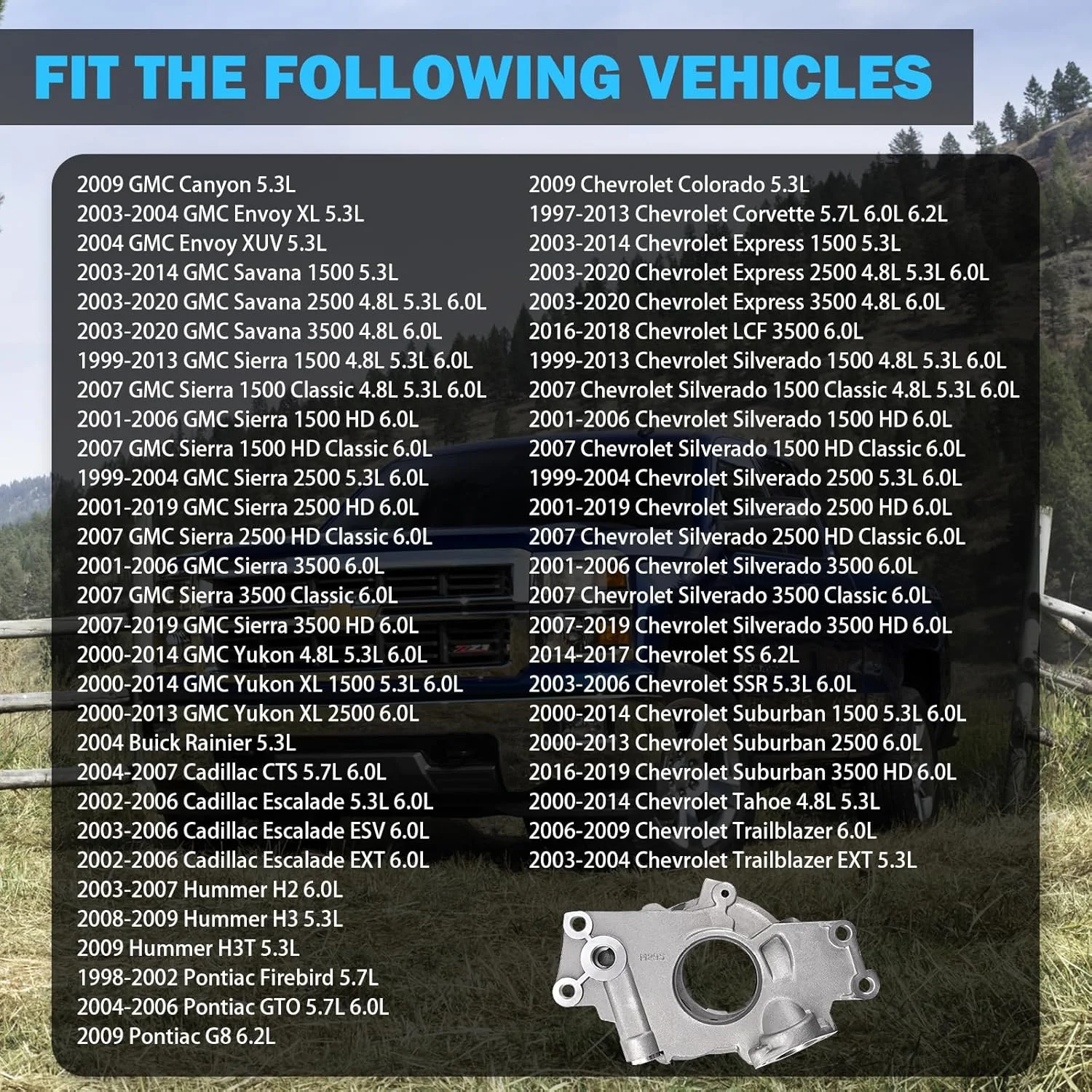 پمپ روغن استاندارد MNJWS M295 - سازگار با شورولت سیلورادو، سابربن، تاهو، تریل بلیزر، جی ام سی سیرا، یوکان، کادیلاک اسکالید 4.8 لیتری، 5.3 لیتری، 6.0 لیتری - جایگزین M295، 12696357، 12586665
