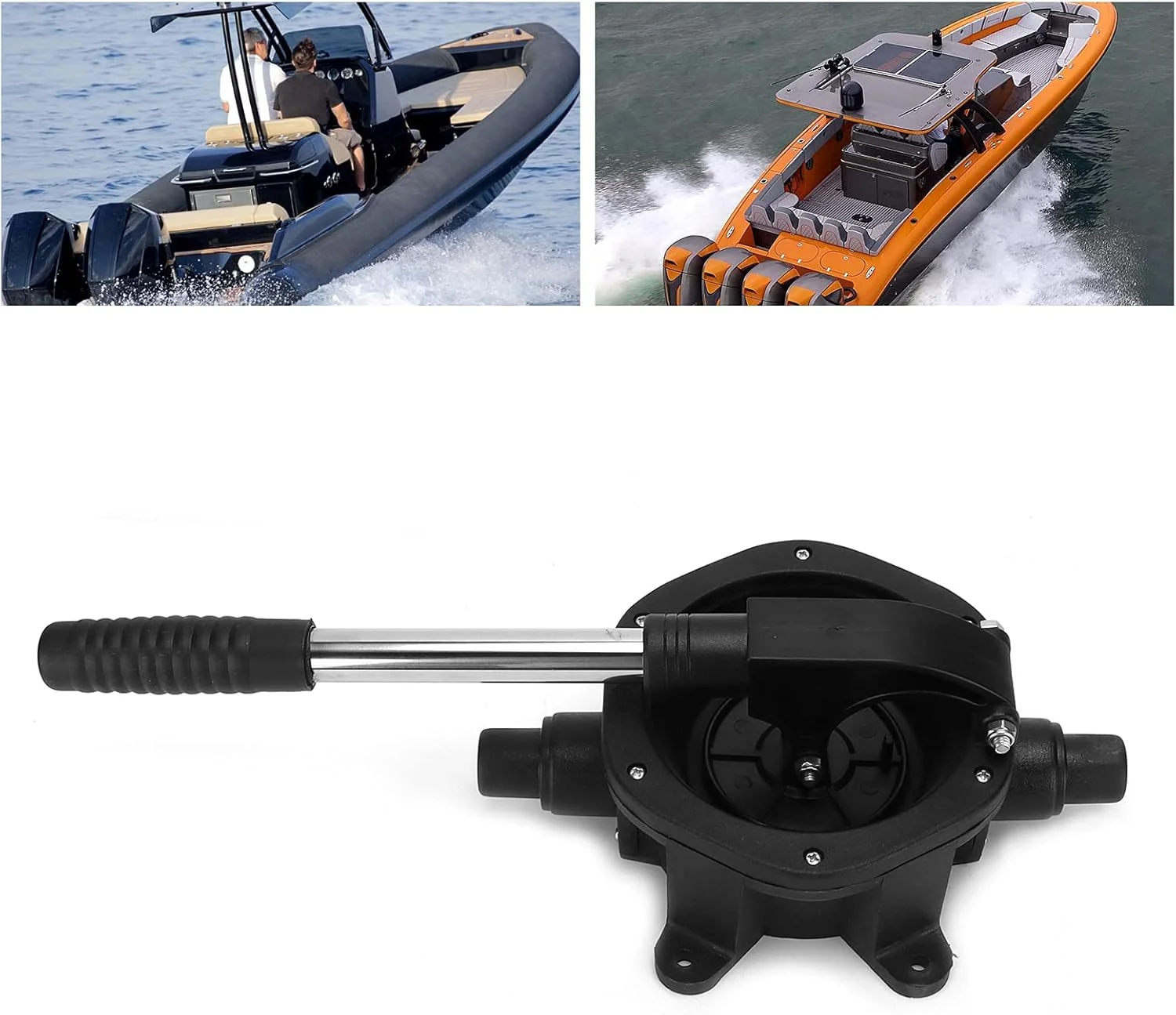 پمپ دستی لجن کش Fyearfly، 45 لیتر در دقیقه/720 گالن در ساعت، مشکی، صنعتی، پمپ دیافراگمی دستی، پمپ لجن کش قایق