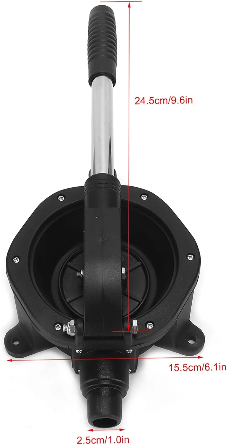 پمپ دستی لجن کش Fyearfly، 45 لیتر در دقیقه/720 گالن در ساعت، مشکی، صنعتی، پمپ دیافراگمی دستی، پمپ لجن کش قایق