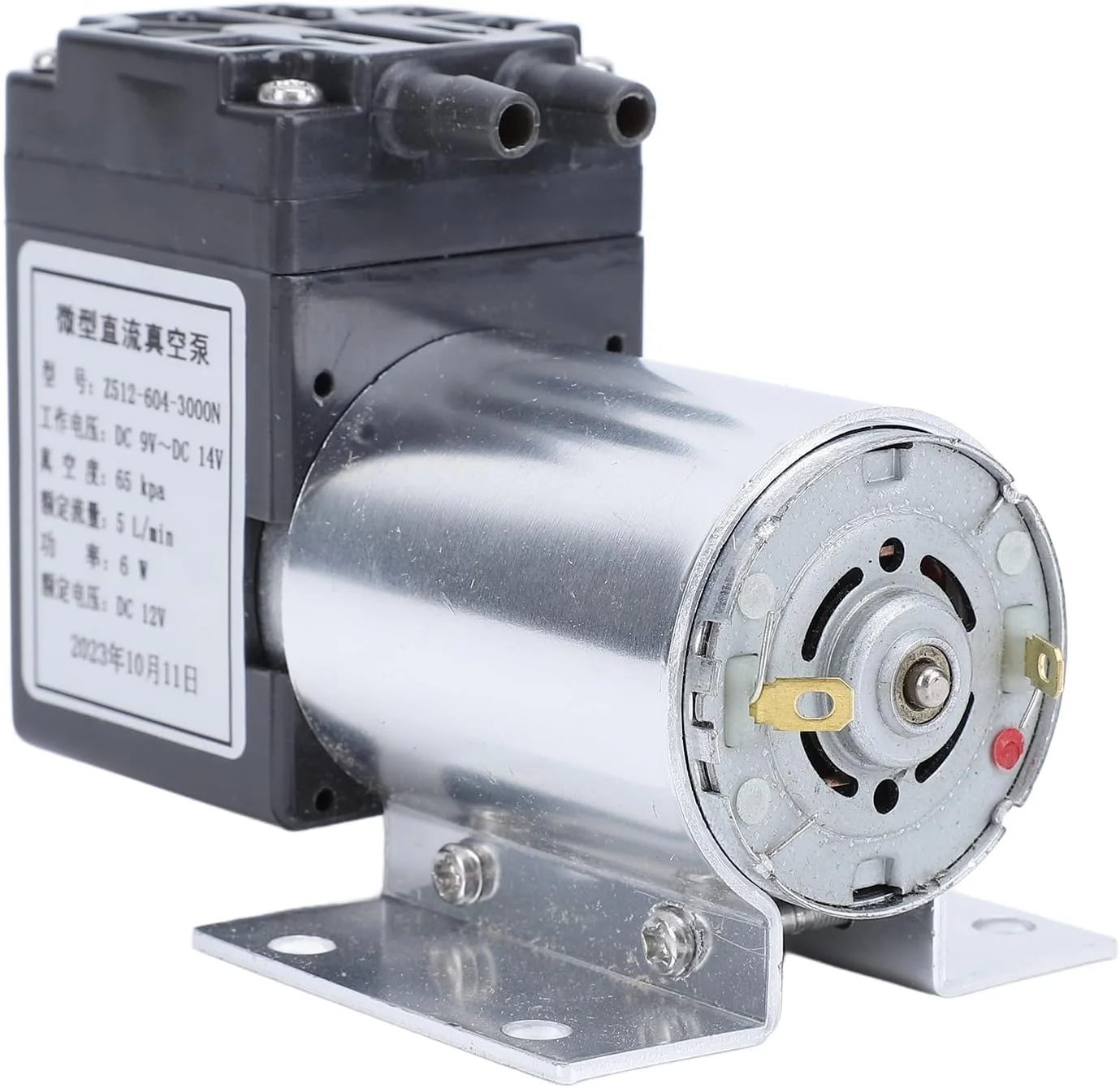 پمپ خلاء DC 12 ولت Jiawu، پمپ دیافراگمی مینیاتوری 5 لیتر در دقیقه 65 کیلو پاسکال بدون روغن با براکت، میکرو فشار منفی برای محصولات صنعتی الکتریکی