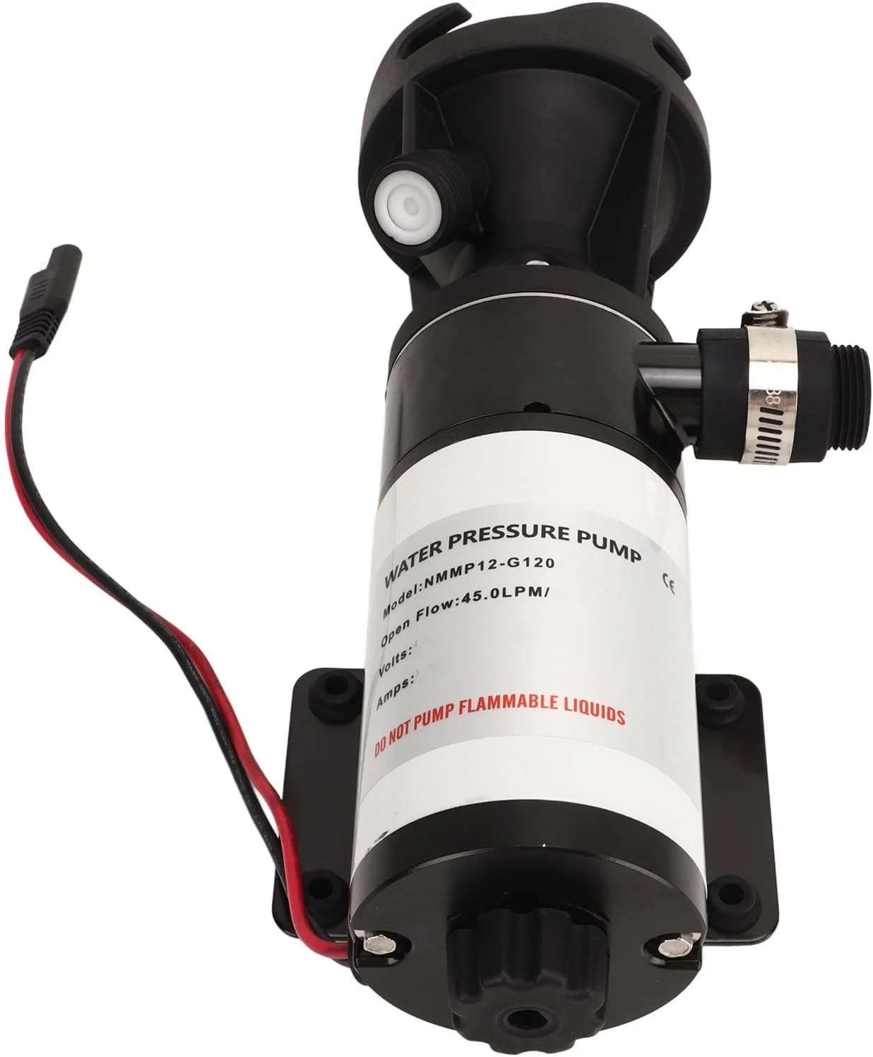 پمپ دیافراگمی NDNCZDHC، پمپ فشار آب خود مکش صنعتی 45 لیتر در دقیقه 12 گالن در دقیقه، مناسب برای RV، قایق دریایی، قایق تفریحی (24 ولت)