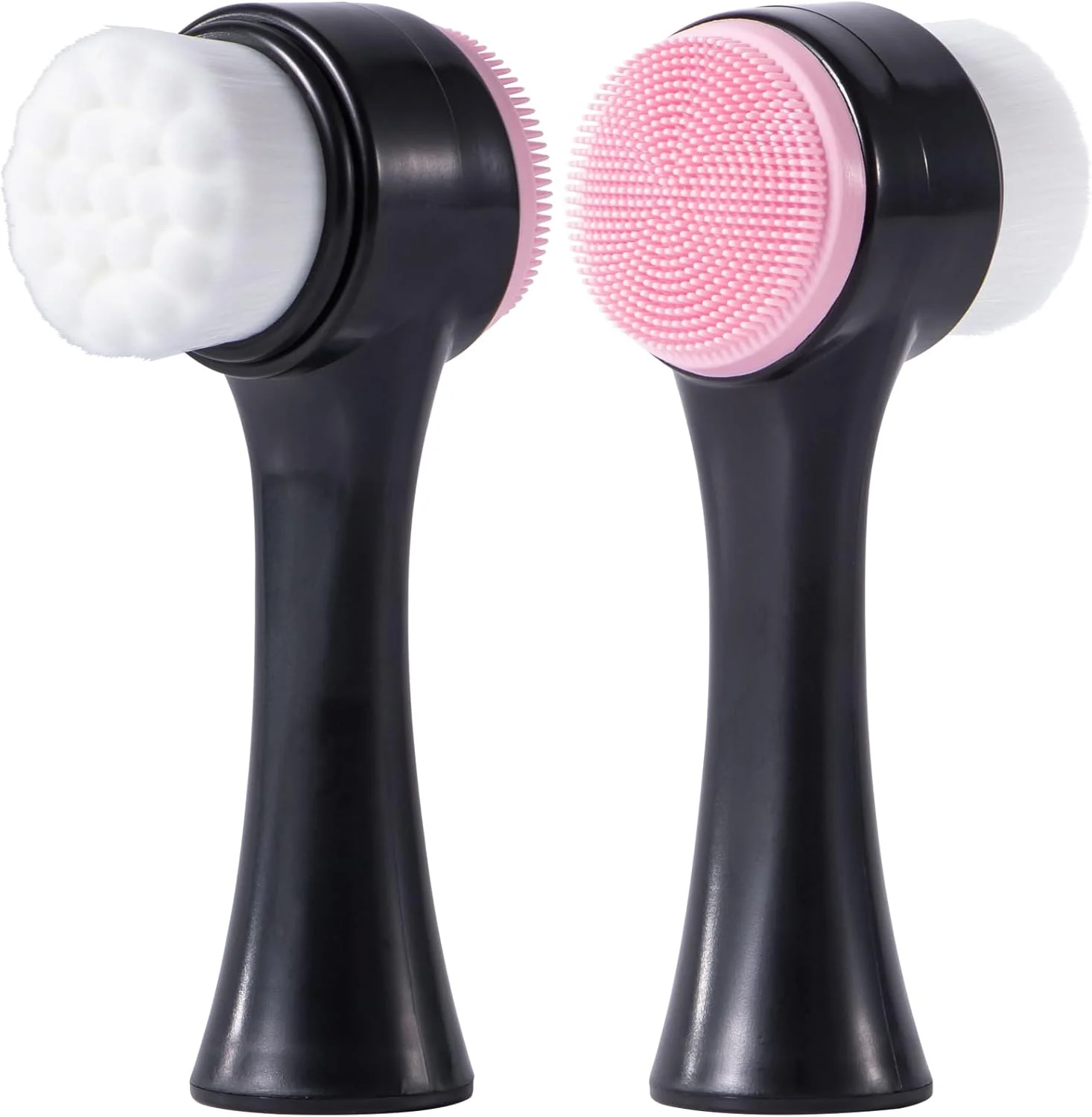 برس پاک کننده صورت Yebeauty، اسکرابر سیلیکونی صورت، برس شستشوی صورت با موهای نرم لایه بردار، ابزار مراقبت از پوست صورت دو طرفه برای ماساژ، پاک کردن آرایش، سیاه سفید