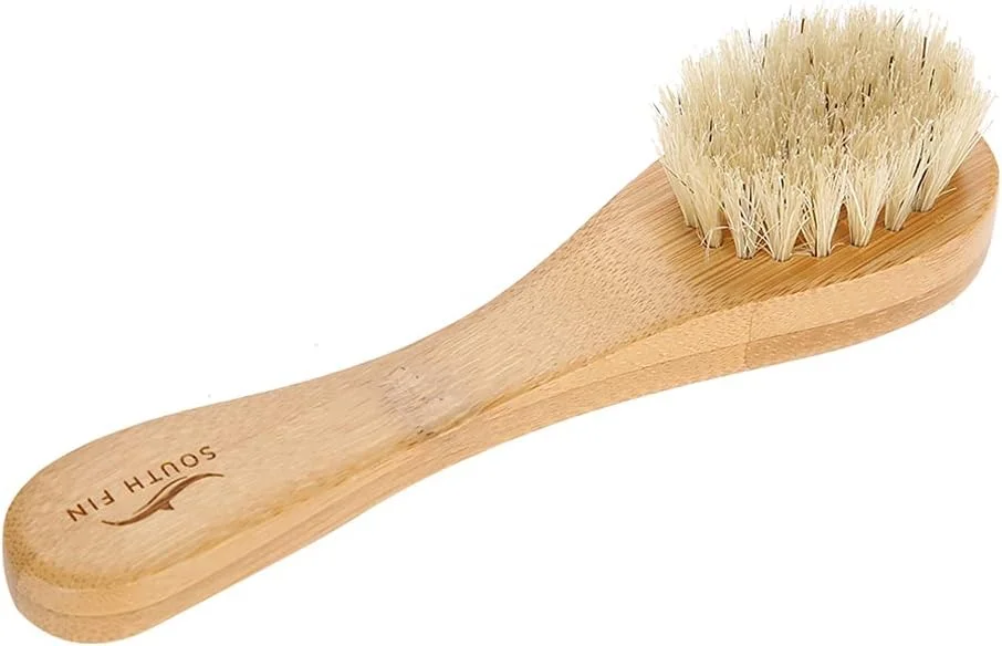 برس چوبی صورت یوسو، برس بدن خشک، برس پاک کننده صورت، برس تمیز کننده صورت با دسته چوبی، برس لایه بردار دستی مراقبت از پوست