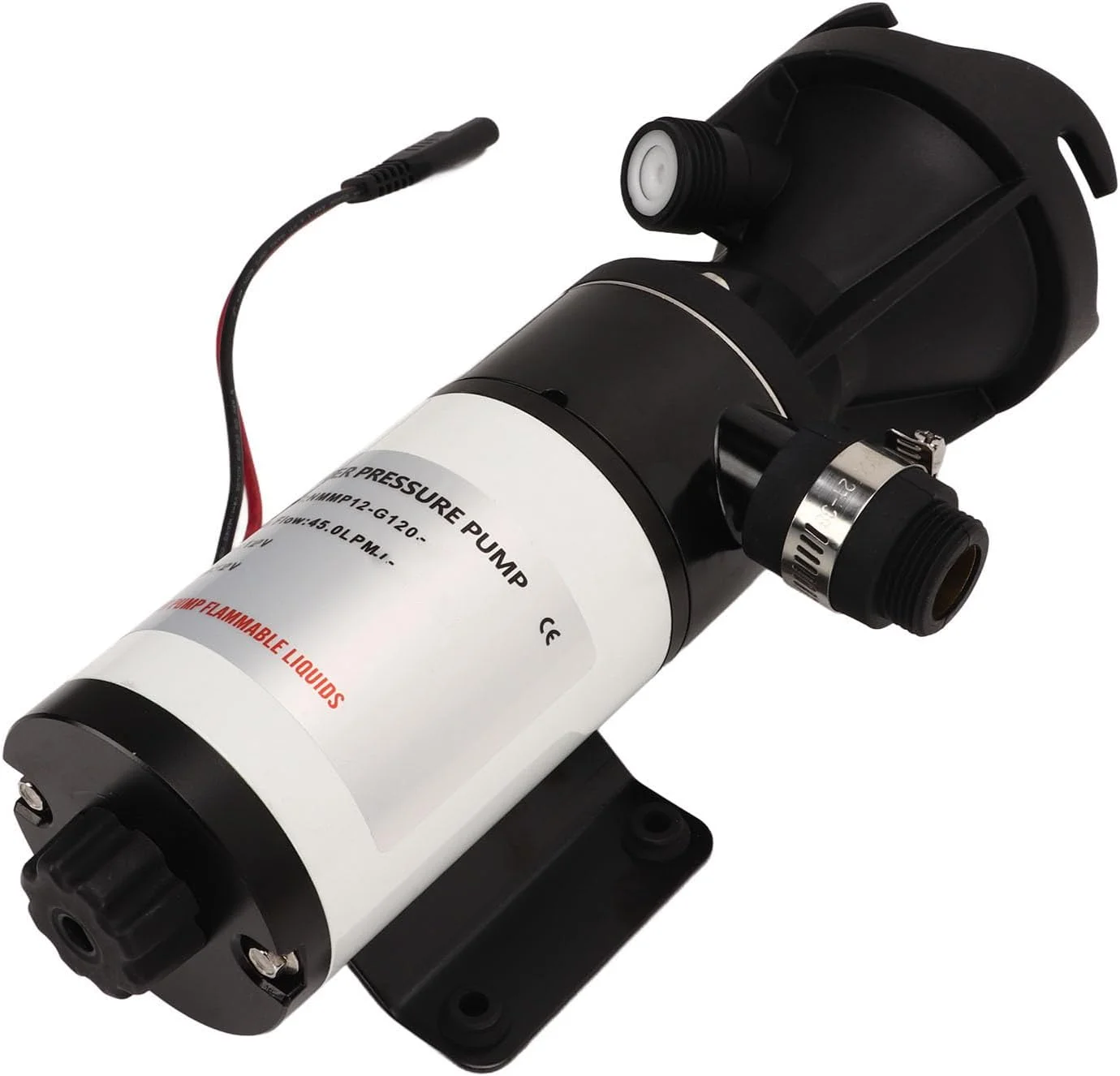 پمپ دیافراگمی NDNCZDHC، پمپ فشار آب خود مکش صنعتی 45 لیتر در دقیقه 12 گالن در دقیقه، مناسب برای RV، قایق دریایی، قایق تفریحی (24 ولت)
