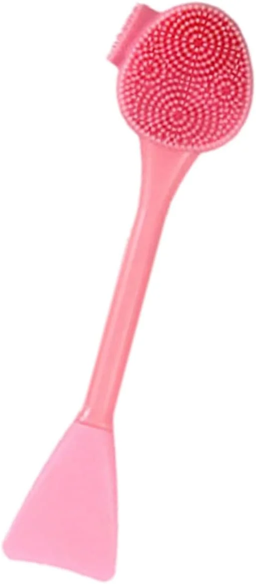 برس سیلیکونی دو طرفه پاک کننده صورت YUEXINYAN با دسته منحنی، ماساژور صورت برای مراقبت از پوست و آرایش