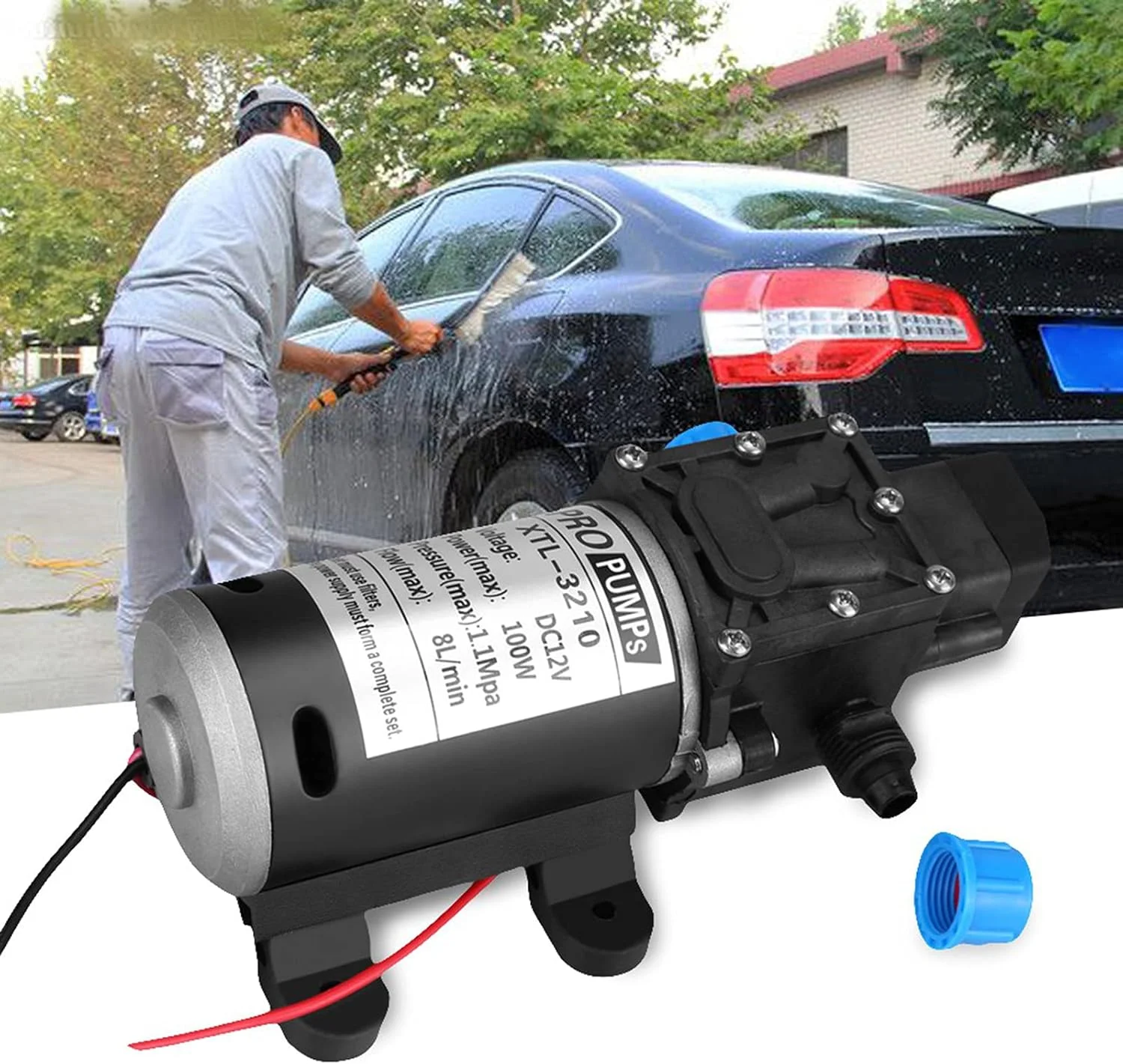 پمپ دیافراگمی 12 ولت DC هورایز با 2 بست شلنگ، پمپ سمپاش خود مکش 12 ولت با سوئیچ فشار، 8 لیتر در دقیقه، 1.2 GPM، 160 PSI قابل تنظیم برای RV، کمپر، قایق دریایی، چمن پمپ دیافراگمی 12 ولت DC هورایز با 2 بست شلنگ، پمپ سمپاش خود مکش 12 ولت با سوئیچ فشار، 8 لیتر در دقیقه، 1.2 GPM، 160 PSI قابل تنظیم برای RV، کمپر، قایق دریایی، چمن