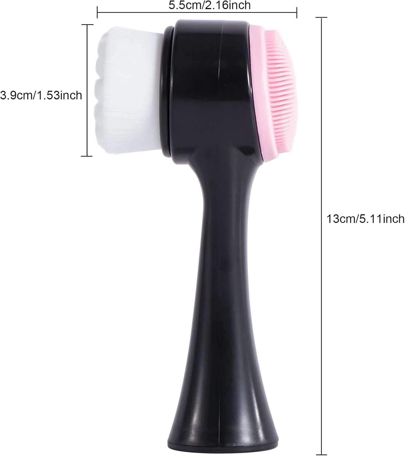 برس پاک کننده صورت Yebeauty، اسکرابر سیلیکونی صورت، برس شستشوی صورت با موهای نرم لایه بردار، ابزار مراقبت از پوست صورت دو طرفه برای ماساژ، پاک کردن آرایش، سیاه سفید