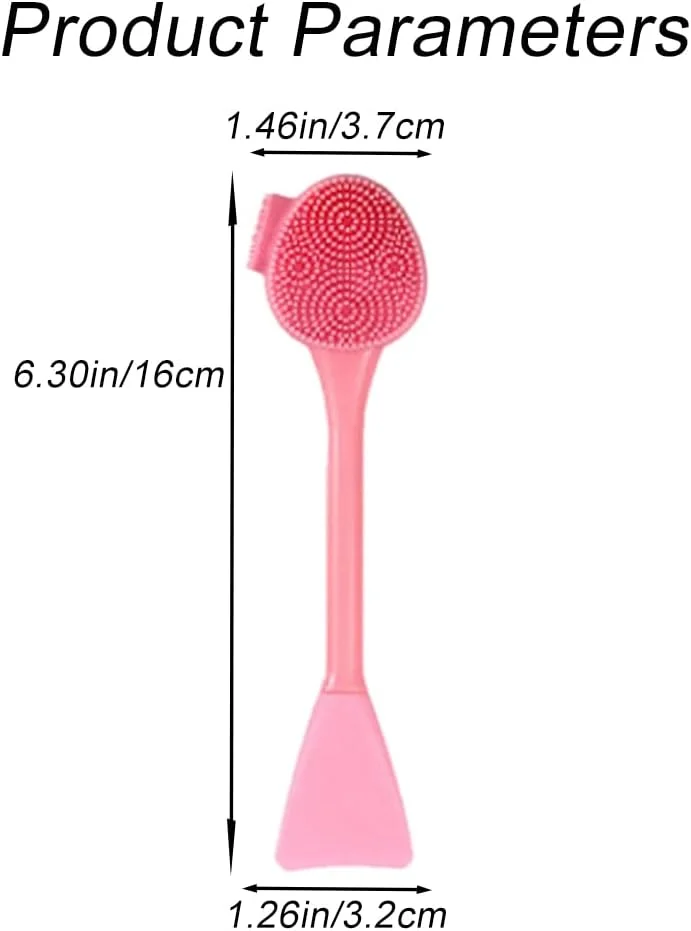 برس سیلیکونی دو طرفه پاک کننده صورت YUEXINYAN با دسته منحنی، ماساژور صورت برای مراقبت از پوست و آرایش