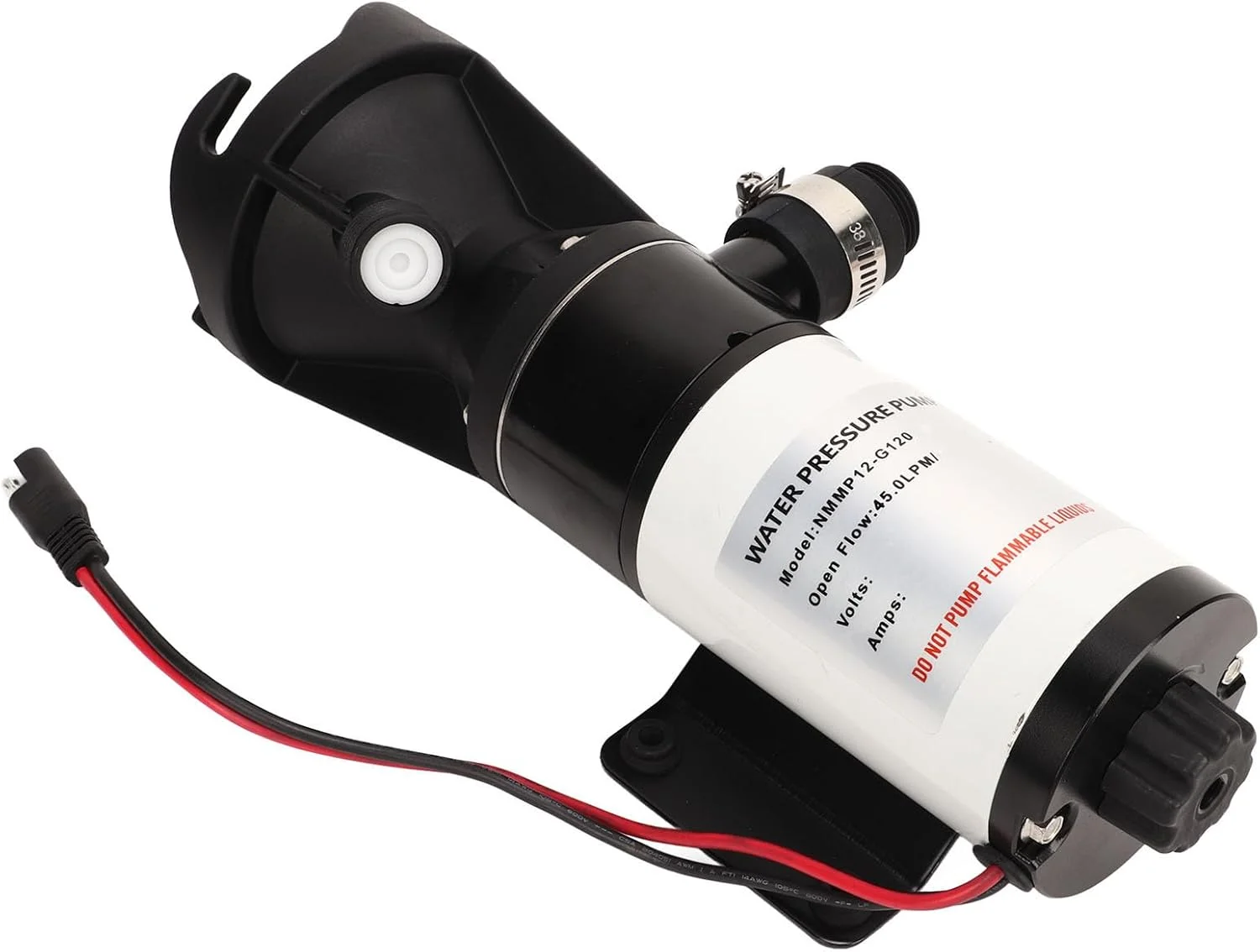 پمپ دیافراگمی NDNCZDHC، پمپ فشار آب خود مکش صنعتی 45 لیتر در دقیقه 12 گالن در دقیقه، مناسب برای RV، قایق دریایی، قایق تفریحی (24 ولت)