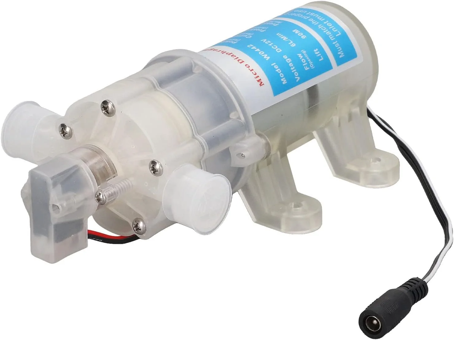 پمپ دیافراگمی NDNCZDHC، 12 ولت 80 وات، پمپ آب میکرو قابل حمل، 6 لیتر در دقیقه، کم صدا، پمپ دیافراگمی خود مکش تک برای تجهیزات صنعتی، تجهیزات شیمیایی