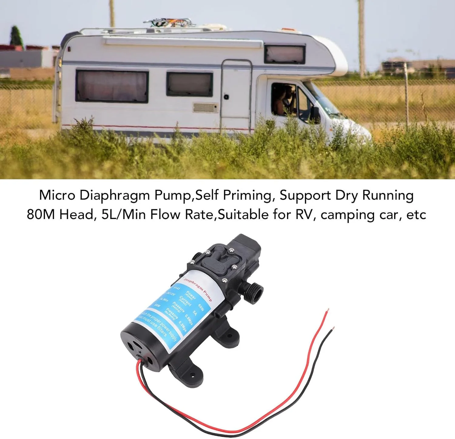 پمپ فشار آب خود مکش Jectse، پمپ دیافراگمی برقی قابل حمل برای تجهیزات فضای باز ورودی و خروجی G1/2