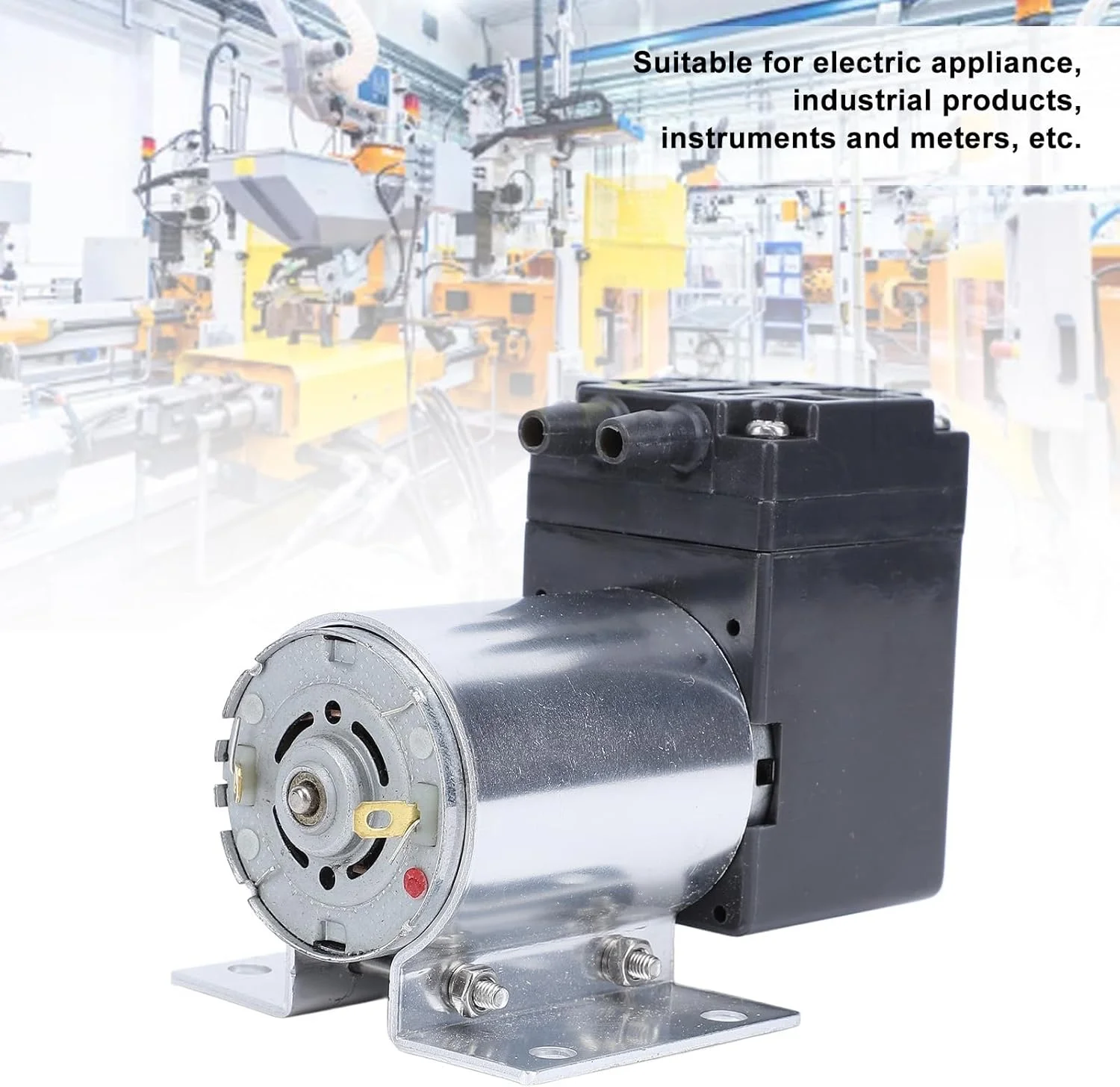 پمپ خلاء DC 12 ولت Jiawu، پمپ دیافراگمی مینیاتوری 5 لیتر در دقیقه 65 کیلو پاسکال بدون روغن با براکت، میکرو فشار منفی برای محصولات صنعتی الکتریکی