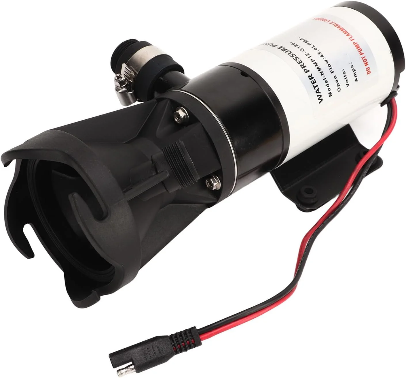 پمپ دیافراگمی NDNCZDHC، پمپ فشار آب خود مکش صنعتی 45 لیتر در دقیقه 12 گالن در دقیقه، مناسب برای RV، قایق دریایی، قایق تفریحی (24 ولت)