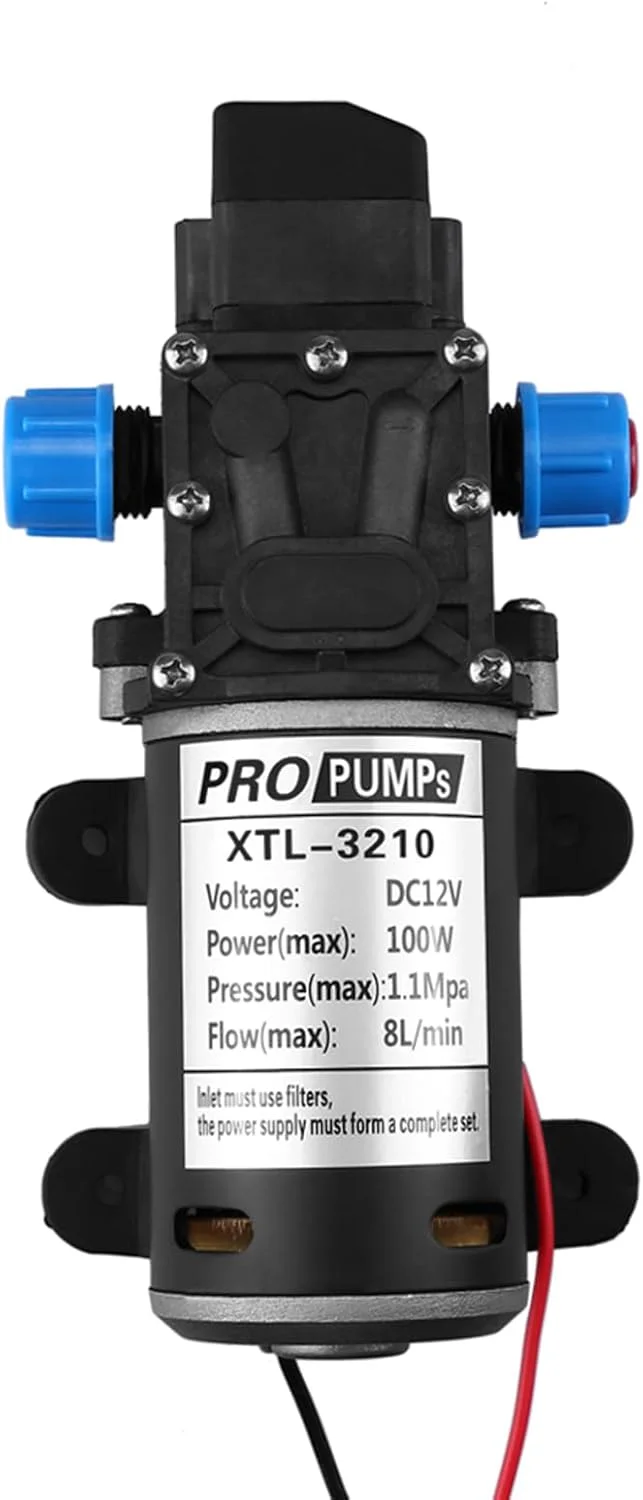 پمپ دیافراگمی 12 ولت DC هورایز با 2 بست شلنگ، پمپ سمپاش خود مکش 12 ولت با سوئیچ فشار، 8 لیتر در دقیقه، 1.2 GPM، 160 PSI قابل تنظیم برای RV، کمپر، قایق دریایی، چمن پمپ دیافراگمی 12 ولت DC هورایز با 2 بست شلنگ، پمپ سمپاش خود مکش 12 ولت با سوئیچ فشار، 8 لیتر در دقیقه، 1.2 GPM، 160 PSI قابل تنظیم برای RV، کمپر، قایق دریایی، چمن
