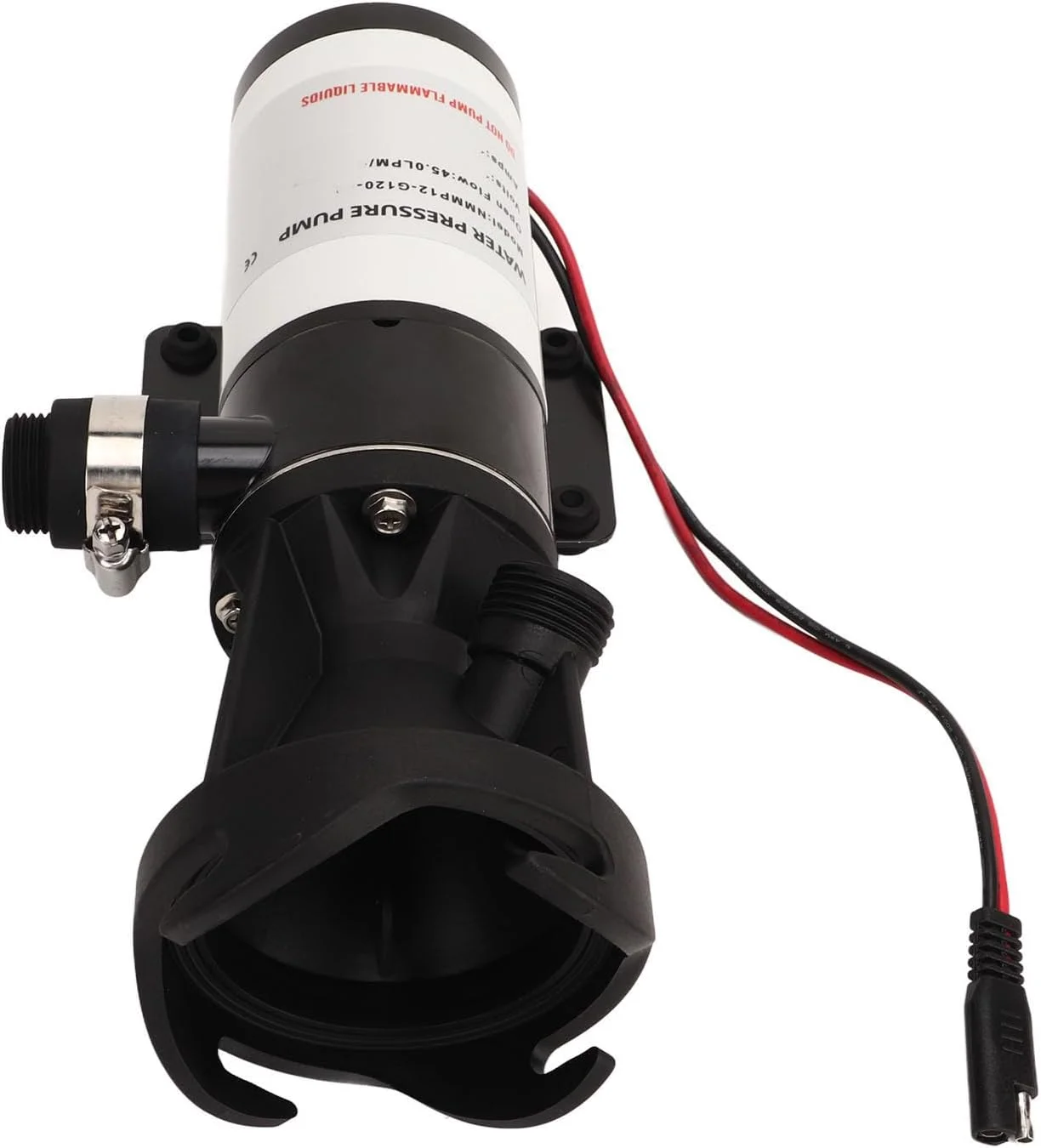 پمپ دیافراگمی NDNCZDHC، پمپ فشار آب خود مکش صنعتی 45 لیتر در دقیقه 12 گالن در دقیقه، مناسب برای RV، قایق دریایی، قایق تفریحی (24 ولت)