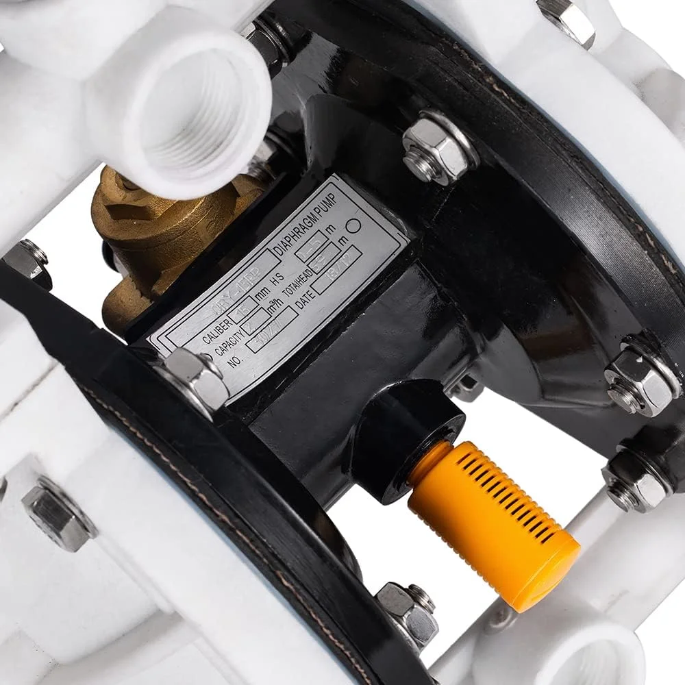 پمپ انتقال دیافراگمی دوگانه سنگین HOTSTORE با عملکرد هوا، ورودی و خروجی 1/2 اینچ، پنوماتیک پلی پروپیلن با عملکرد هوا 13GPM، ورودی هوا 1/4 اینچ برای گازوئیل، گریس، نفت سفید و روغن