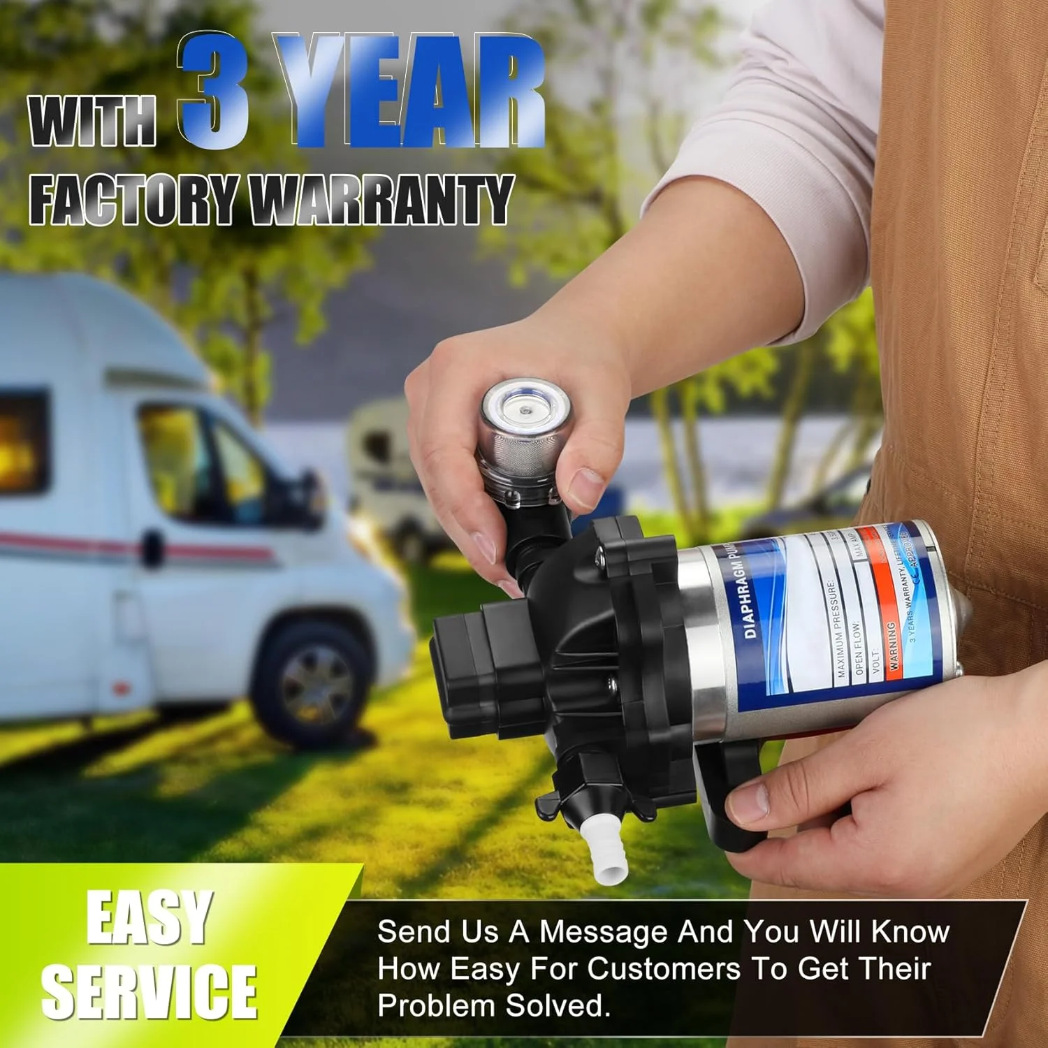 پمپ آب دیافراگمی صنعتی مدل 2088-594-154، با نرخ جریان 750 لیتر در ساعت، 115 ولت AC، ورودی 1/2 اینچ، پمپ آب برقی قابل حمل، فشار 45 PSI/3.1 بار، نرخ جریان 11.4 لیتر در دقیقه، مناسب برای کاربردهای نوشیدنی و آب، فشار آب