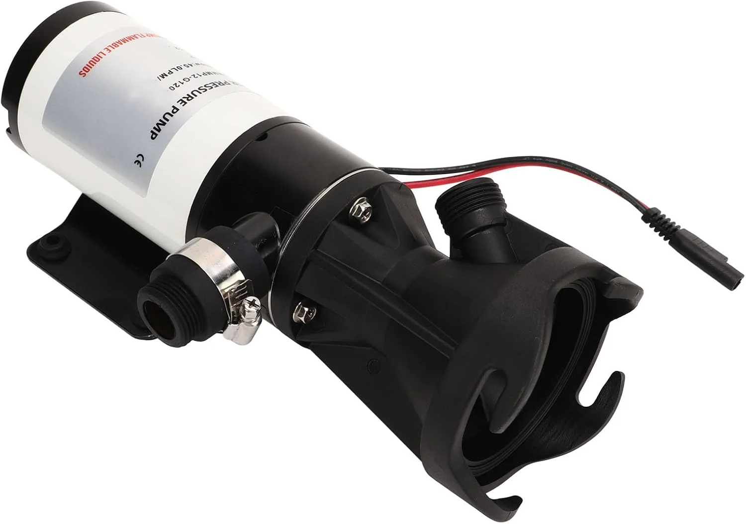 پمپ دیافراگمی NDNCZDHC، پمپ فشار آب خود مکش صنعتی 45 لیتر در دقیقه 12 گالن در دقیقه، مناسب برای RV، قایق دریایی، قایق تفریحی (24 ولت)