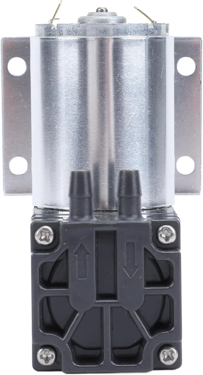 پمپ خلاء DC 12 ولت Jiawu، پمپ دیافراگمی مینیاتوری 5 لیتر در دقیقه 65 کیلو پاسکال بدون روغن با براکت، میکرو فشار منفی برای محصولات صنعتی الکتریکی