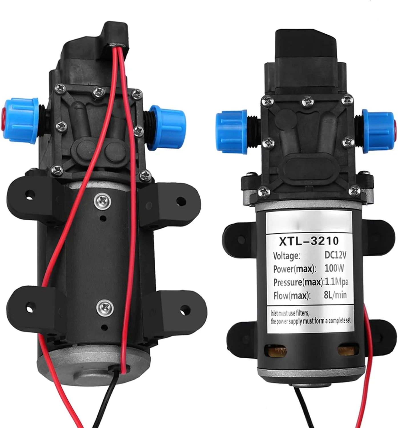 پمپ دیافراگمی 12 ولت DC هورایز با 2 بست شلنگ، پمپ سمپاش خود مکش 12 ولت با سوئیچ فشار، 8 لیتر در دقیقه، 1.2 GPM، 160 PSI قابل تنظیم برای RV، کمپر، قایق دریایی، چمن پمپ دیافراگمی 12 ولت DC هورایز با 2 بست شلنگ، پمپ سمپاش خود مکش 12 ولت با سوئیچ فشار، 8 لیتر در دقیقه، 1.2 GPM، 160 PSI قابل تنظیم برای RV، کمپر، قایق دریایی، چمن