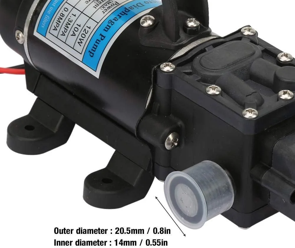 پمپ دیافراگمی برقی فشار قوی 120 وات برای واشر (با دستگاه محافظت در برابر جریان اضافه) (24 ولت)