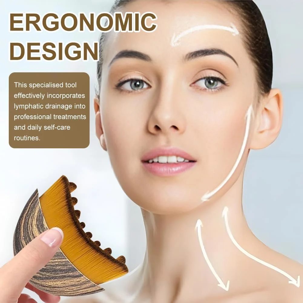 برس کانتور صورت لنفاوی، برس خشک صورت، ماساژور تخلیه لنفاوی صورت، برای فرم دهی چانه و خط فک، طراحی ارگونومیک برای تناسب دقیق با پوست (1 عدد)