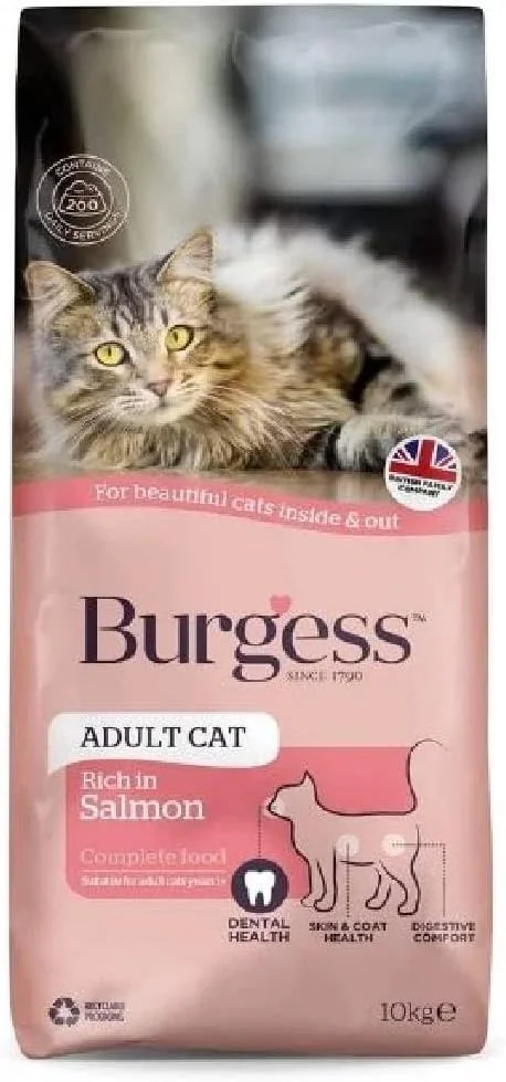 غذای خشک کامل گربه بالغ با طعم ماهی سالمون اسکاتلندی Burgess - 1.5 کیلوگرم غذای خشک کامل گربه بالغ با طعم ماهی سالمون اسکاتلندی Burgess - 1.5 کیلوگرم