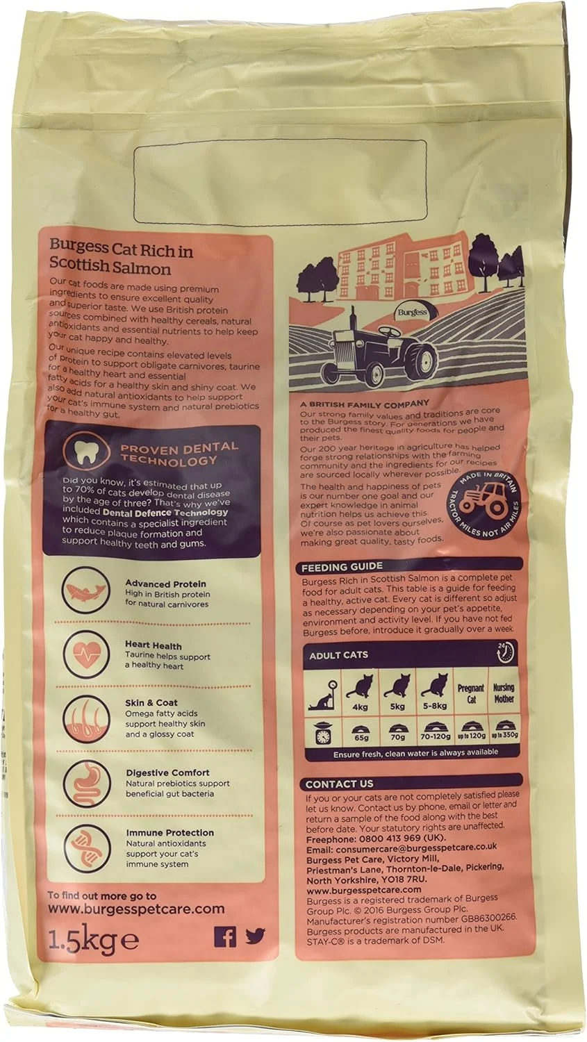 غذای خشک گربه بالغ با طعم مرغ و اردک برجس - مرغ/اردک/۱.۵ کیلوگرم