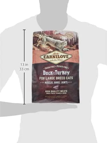غذای خشک گربه بالغ نژاد بزرگ کارنیلاو با طعم اردک و بوقلمون 2 کیلوگرمی