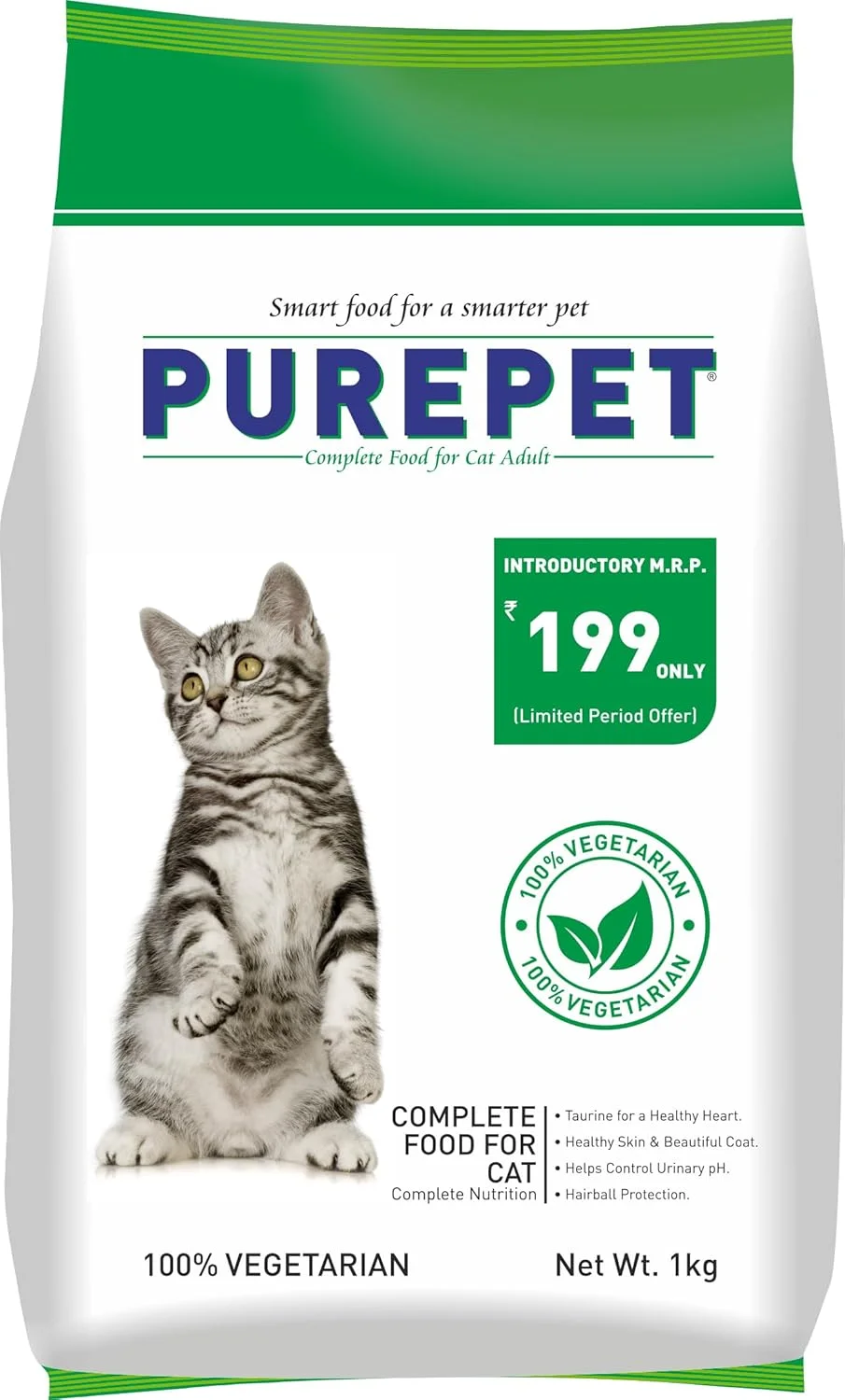 غذای خشک گربه بالغ PurePet 100% گیاهی 1 کیلوگرمی غذای خشک گربه بالغ PurePet 100% گیاهی 1 کیلوگرمی