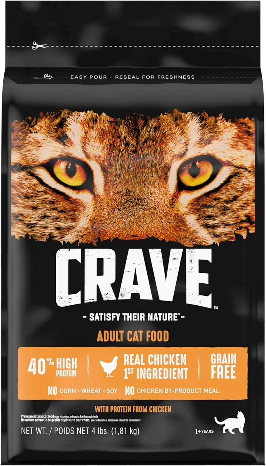 غذای خشک گربه بالغ بدون غلات با پروتئین بالا CRAVE، مرغوب، 1.8 کیلوگرم غذای خشک گربه بالغ بدون غلات با پروتئین بالا CRAVE، مرغوب، 1.8 کیلوگرم