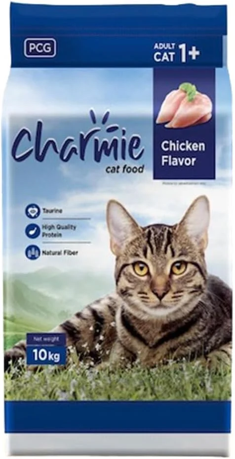 غذای خشک گربه با طعم مرغ Charmie - حاوی تورین - حاوی پروتئین - فیبر طبیعی - تقویت کننده رشد و ظاهر فیزیکی مناسب - 10 کیلوگرم غذای خشک گربه با طعم مرغ Charmie - حاوی تورین - حاوی پروتئین - فیبر طبیعی - تقویت کننده رشد و ظاهر فیزیکی مناسب - 10 کیلوگرم