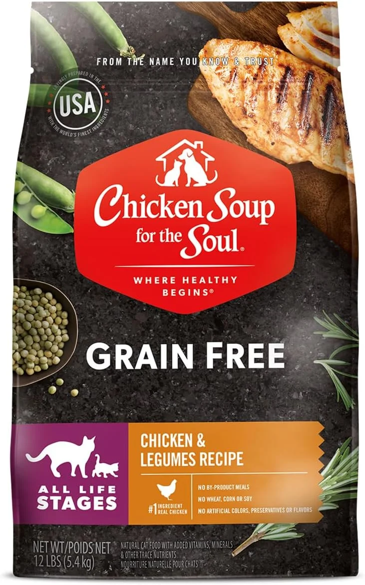غذای خشک گربه بدون غلات Chicken Soup for the Soul - دستور پخت بدون حبوبات - 4 پوند - بدون سویا، ذرت و گندم، بدون طعم دهنده ها یا مواد نگهدارنده مصنوعی، بدون گلوتن و حبوبات غذای خشک گربه بدون غلات Chicken Soup for the Soul - دستور پخت بدون حبوبات - 4 پوند - بدون سویا، ذرت و گندم، بدون طعم دهنده ها یا مواد نگهدارنده مصنوعی، بدون گلوتن و حبوبات