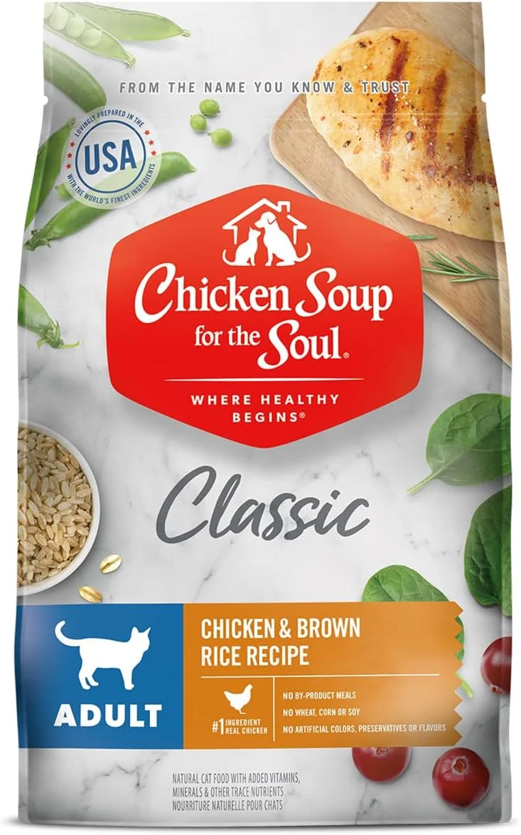 غذای حیوانات خانگی Chicken Soup for the Soul - غذای گربه بالغ، دستور پخت مرغ و برنج قهوه ای، بدون سویا، ذرت و گندم، بدون طعم دهنده ها یا مواد نگهدارنده مصنوعی، 4.5 پوند (بسته 1 عددی) غذای حیوانات خانگی Chicken Soup for the Soul - غذای گربه بالغ، دستور پخت مرغ و برنج قهوه ای، بدون سویا، ذرت و گندم، بدون طعم دهنده ها یا مواد نگهدارنده مصنوعی، 4.5 پوند (بسته 1 عددی)