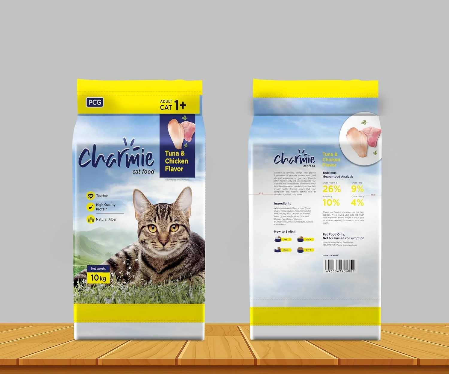 غذای خشک گربه Charmie - طعم ماهی تن و مرغ - حاوی تورین - با پروتئین - فیبر طبیعی - تقویت رشد و ظاهر فیزیکی مناسب - 10 کیلوگرم غذای خشک گربه Charmie - طعم ماهی تن و مرغ - حاوی تورین - با پروتئین - فیبر طبیعی - تقویت رشد و ظاهر فیزیکی مناسب - 10 کیلوگرم