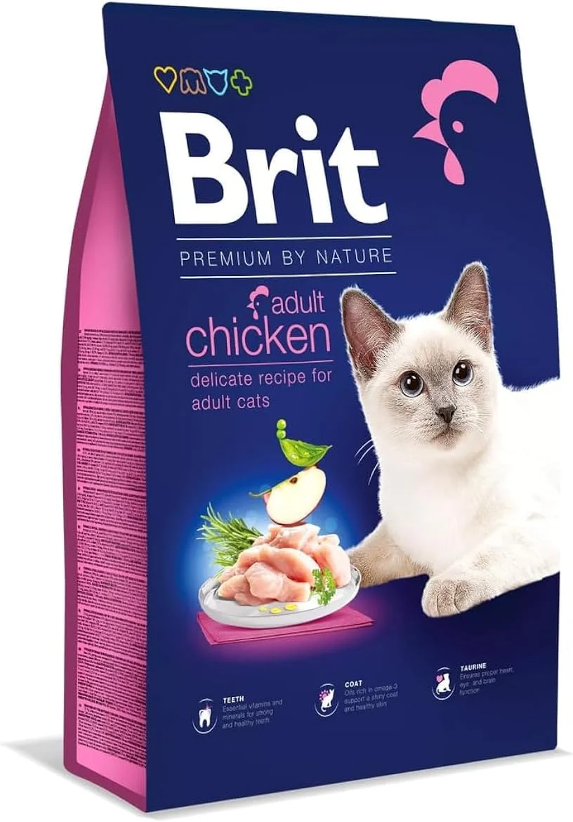 غذای خشک گربه بالغ با طعم مرغ Brit Premium by Nature (NP) وزن 1.5 کیلوگرم