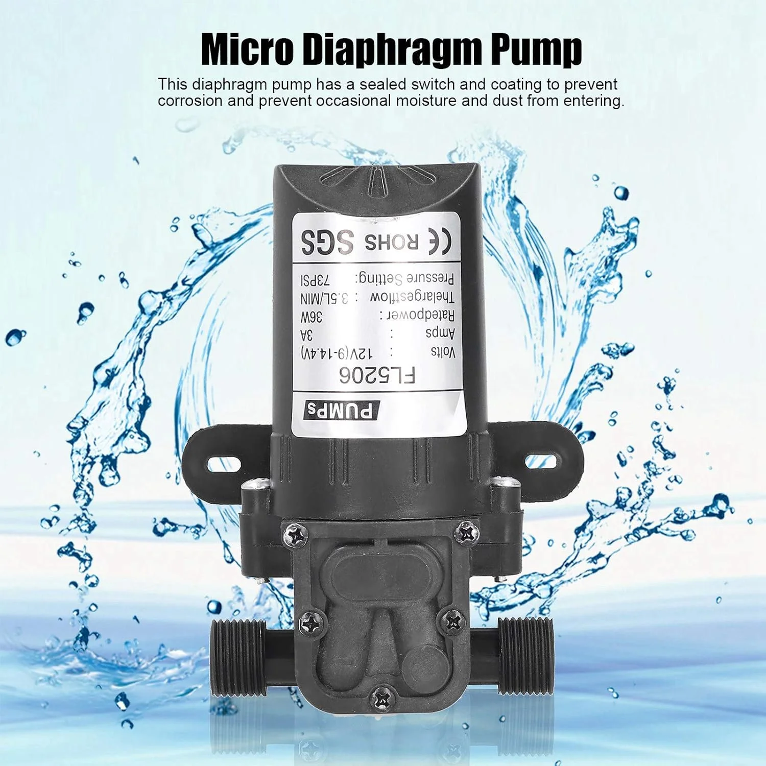 پمپ آب DC مدل TMKJZL، پمپ دیافراگمی میکرو DC 36 واتی با قابلیت خود مکش 1/2 اینچ برای ابزار رنگ آمیزی صنعتی پمپ آب DC مدل TMKJZL، پمپ دیافراگمی میکرو DC 36 واتی با قابلیت خود مکش 1/2 اینچ برای ابزار رنگ آمیزی صنعتی