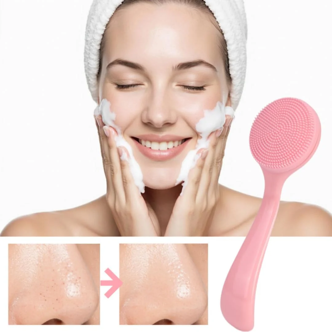 بسته 4 عددی برس پاک کننده صورت سیلیکونی، پاک کننده دستی لایه بردار صورت، برس لب، برس پاک کننده لایه بردار صورت برای زنان و مردان، پاک کننده منافذ