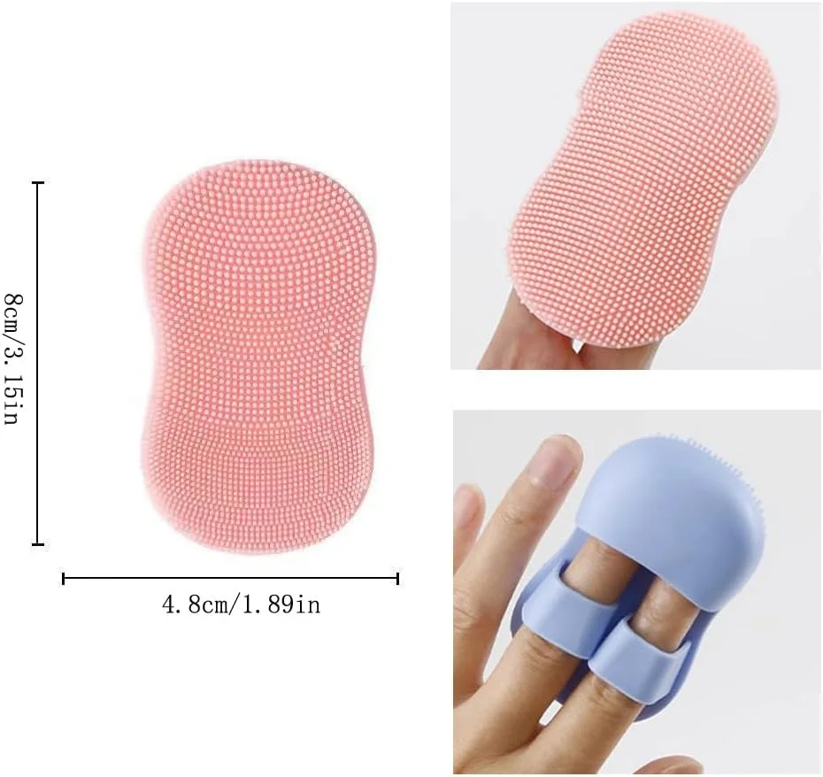 پک 6 عددی اسکرابر صورت NentMent، برس کوچک سیلیکونی شستشوی صورت، لایه بردار، پد انگشتی، برس پاک کننده دستی، ابزار مراقبت از پوست، پاک کننده عمیق جوش های سرسیاه و منافذ