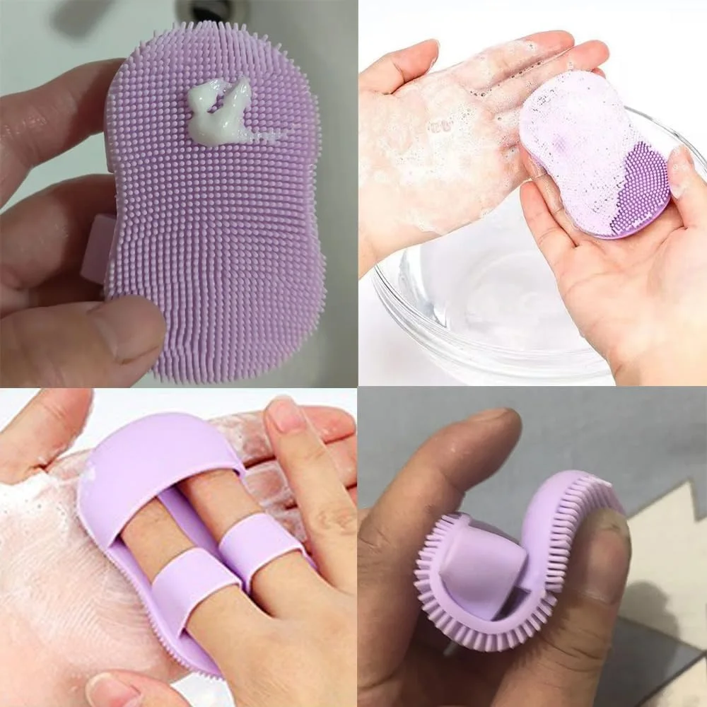 پک 6 عددی اسکرابر صورت NentMent، برس کوچک سیلیکونی شستشوی صورت، لایه بردار، پد انگشتی، برس پاک کننده دستی، ابزار مراقبت از پوست، پاک کننده عمیق جوش های سرسیاه و منافذ