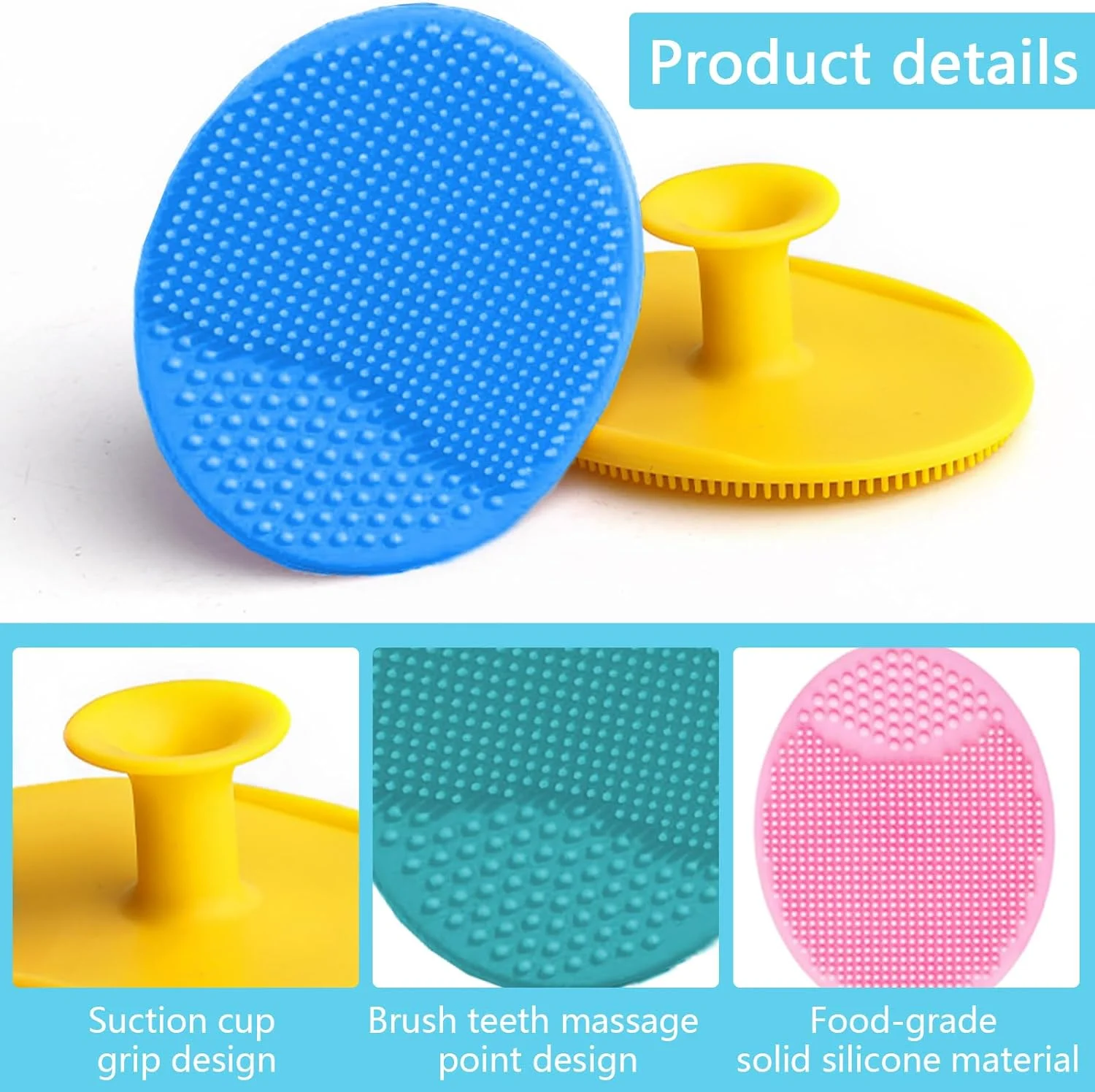 پک 4 عددی برس سیلیکونی پاک کننده صورت نالاینا، برس نرم پاکسازی صورت برای لایه برداری، پاکسازی منافذ و حذف جوش های سرسیاه، ابزار ماساژ ملایم برای انواع پوست، هدیه ای جذاب برای زنان و دختران