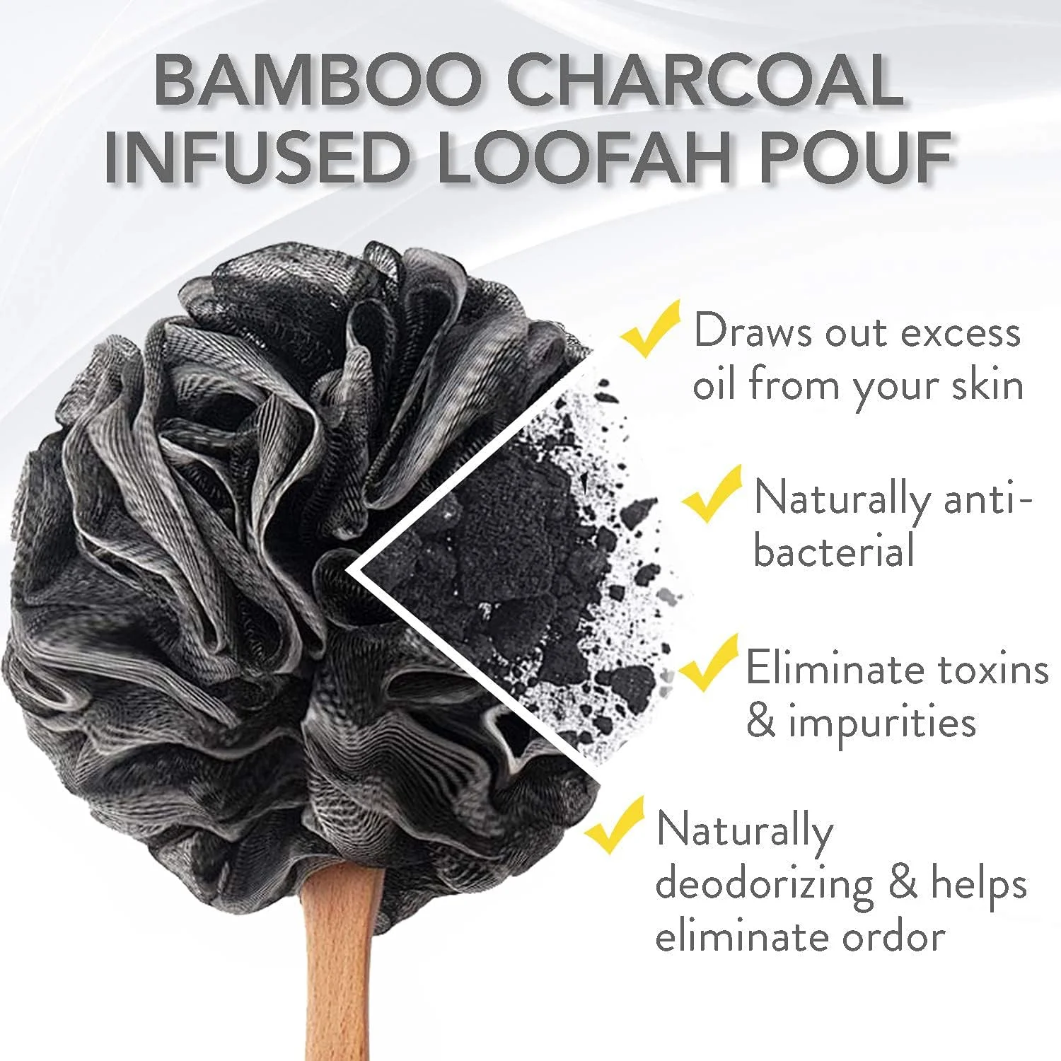 لیف اسفنجی کمر آنجو با زغال بامبو | اسفنج لوفا با دسته بلند برای حمام | اسفنج لوفا لایه بردار برای بدن و کمر لیف اسفنجی کمر آنجو با زغال بامبو | اسفنج لوفا با دسته بلند برای حمام | اسفنج لوفا لایه بردار برای بدن و کمر