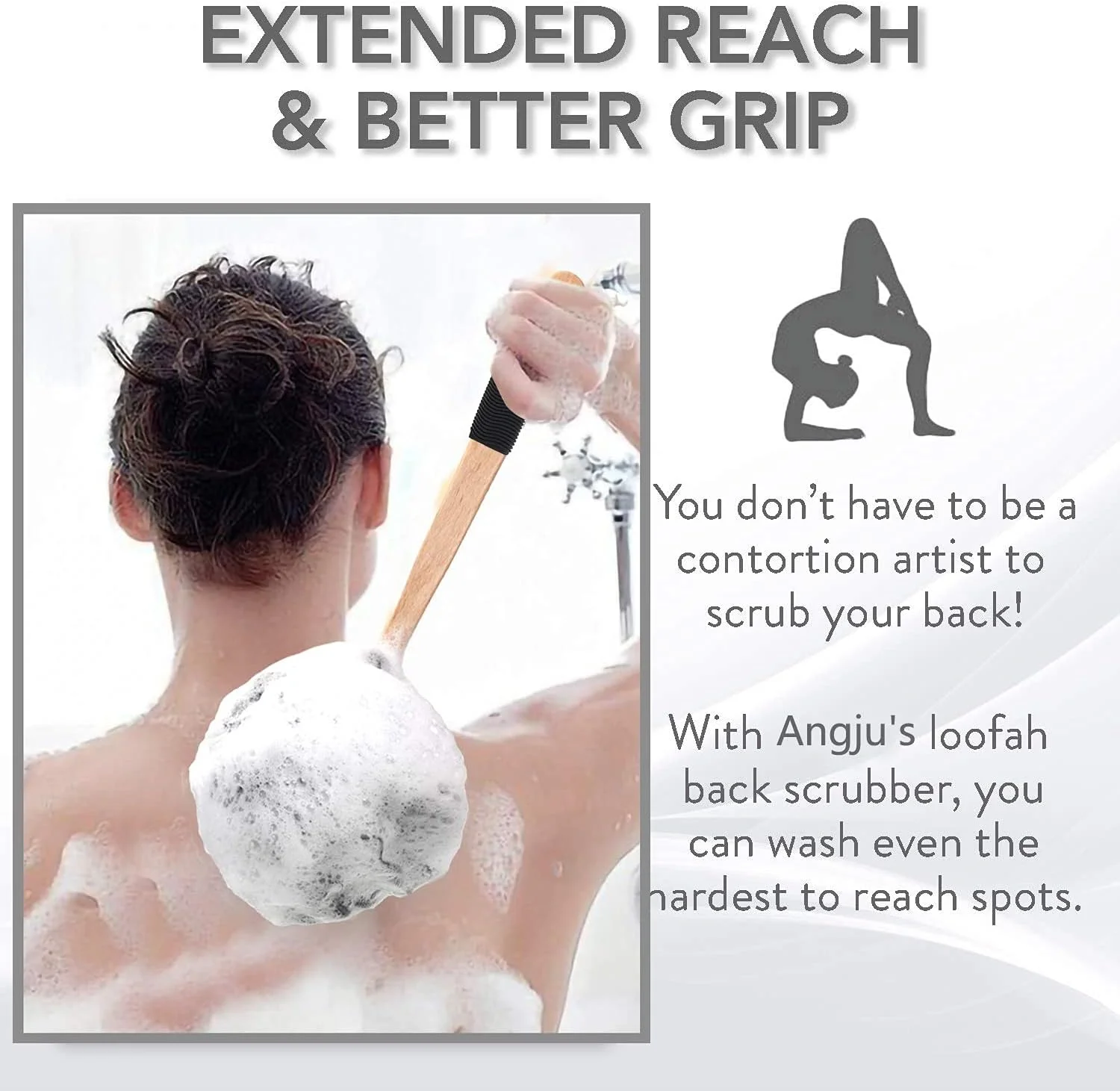لیف اسفنجی کمر آنجو با زغال بامبو | اسفنج لوفا با دسته بلند برای حمام | اسفنج لوفا لایه بردار برای بدن و کمر لیف اسفنجی کمر آنجو با زغال بامبو | اسفنج لوفا با دسته بلند برای حمام | اسفنج لوفا لایه بردار برای بدن و کمر