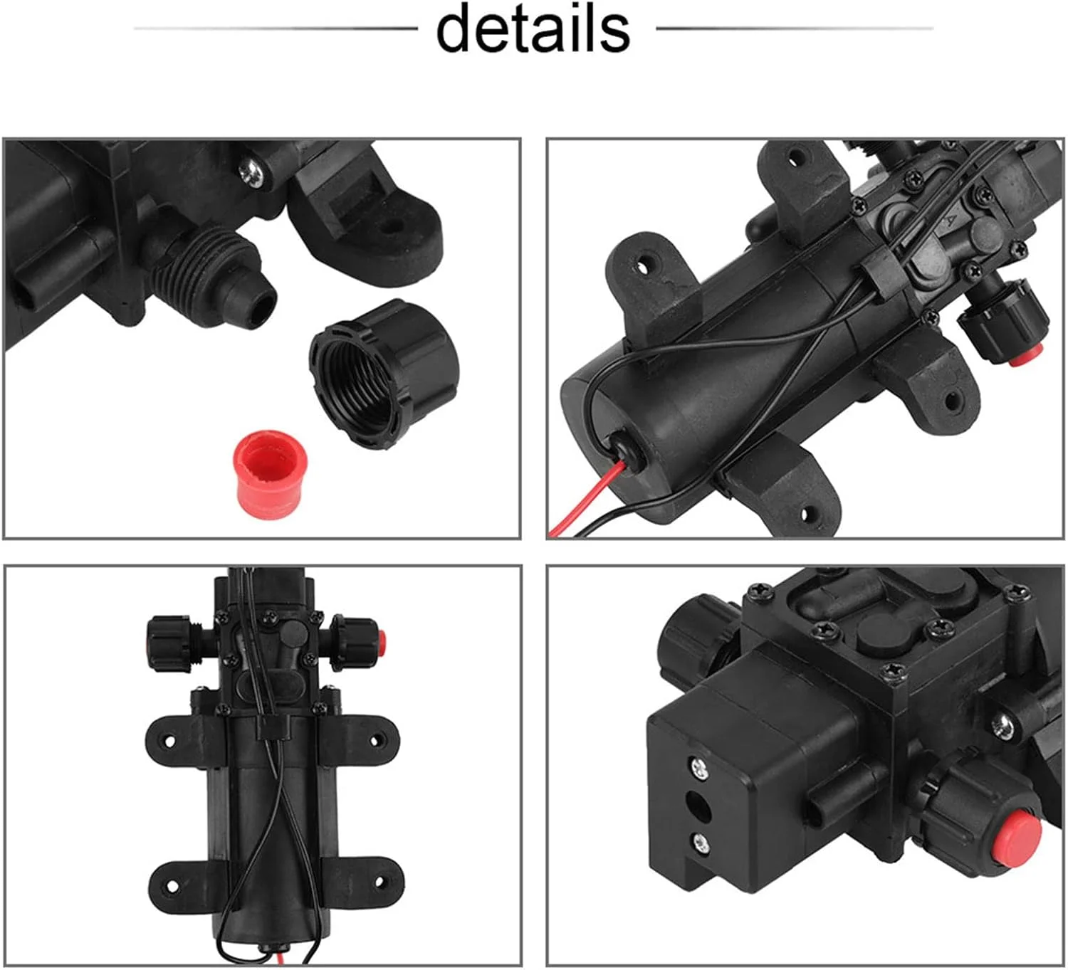 پمپ دیافراگمی میکرو TOPINCN، پمپ آب برقی فشار قوی DC 24V 80W 5.5L/MIN، پمپ خود مکش، پمپ دیافراگمی فشار آب با سوئیچ فشار اتوماتیک برای شستشوی خودرو و سمپاشی