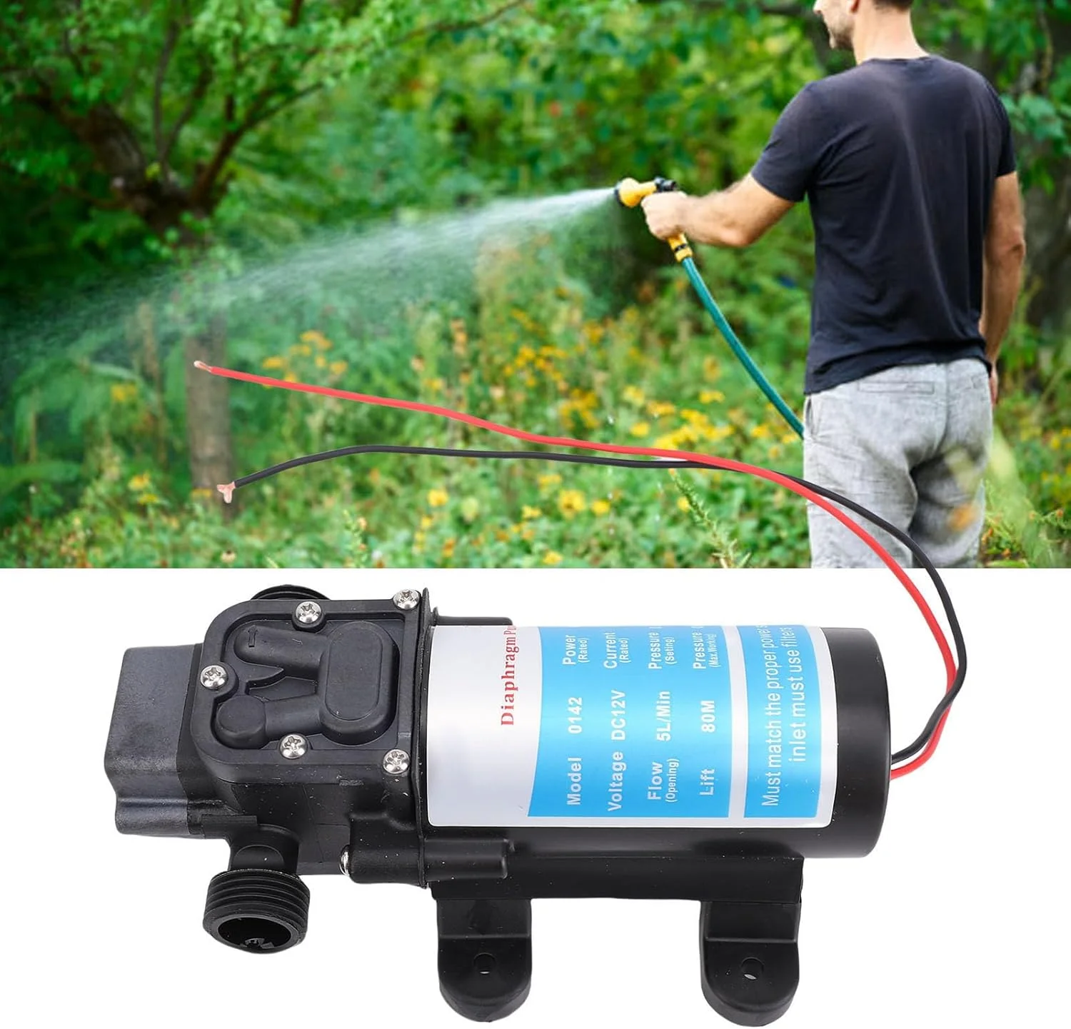 پمپ انتقال آب، پمپ دیافراگمی میکرو خود مکش شونده برای سمپاشی علف های هرز، ATV، قایق دریایی، RV، شستشوی خودرو، آبیاری 60 وات هد 80 متری ورودی و خروجی G1/2 پمپ انتقال آب، پمپ دیافراگمی میکرو خود مکش شونده برای سمپاشی علف های هرز، ATV، قایق دریایی، RV، شستشوی خودرو، آبیاری 60 وات هد 80 متری ورودی و خروجی G1/2