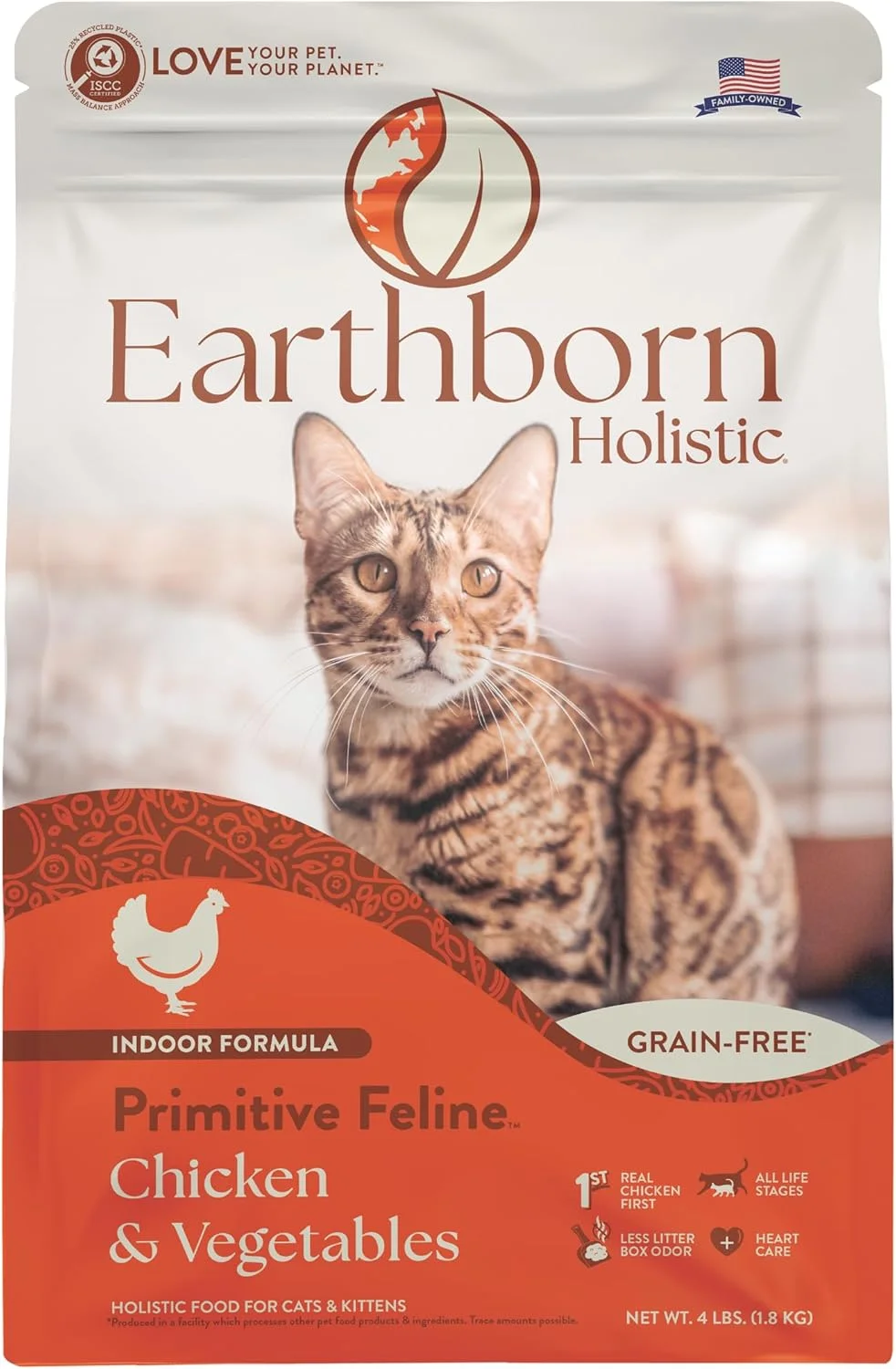 غذای خشک گربه بالغ هالیستیک Earthborn مدل PRIMITIVE FELINE وزن 2.73 کیلوگرم